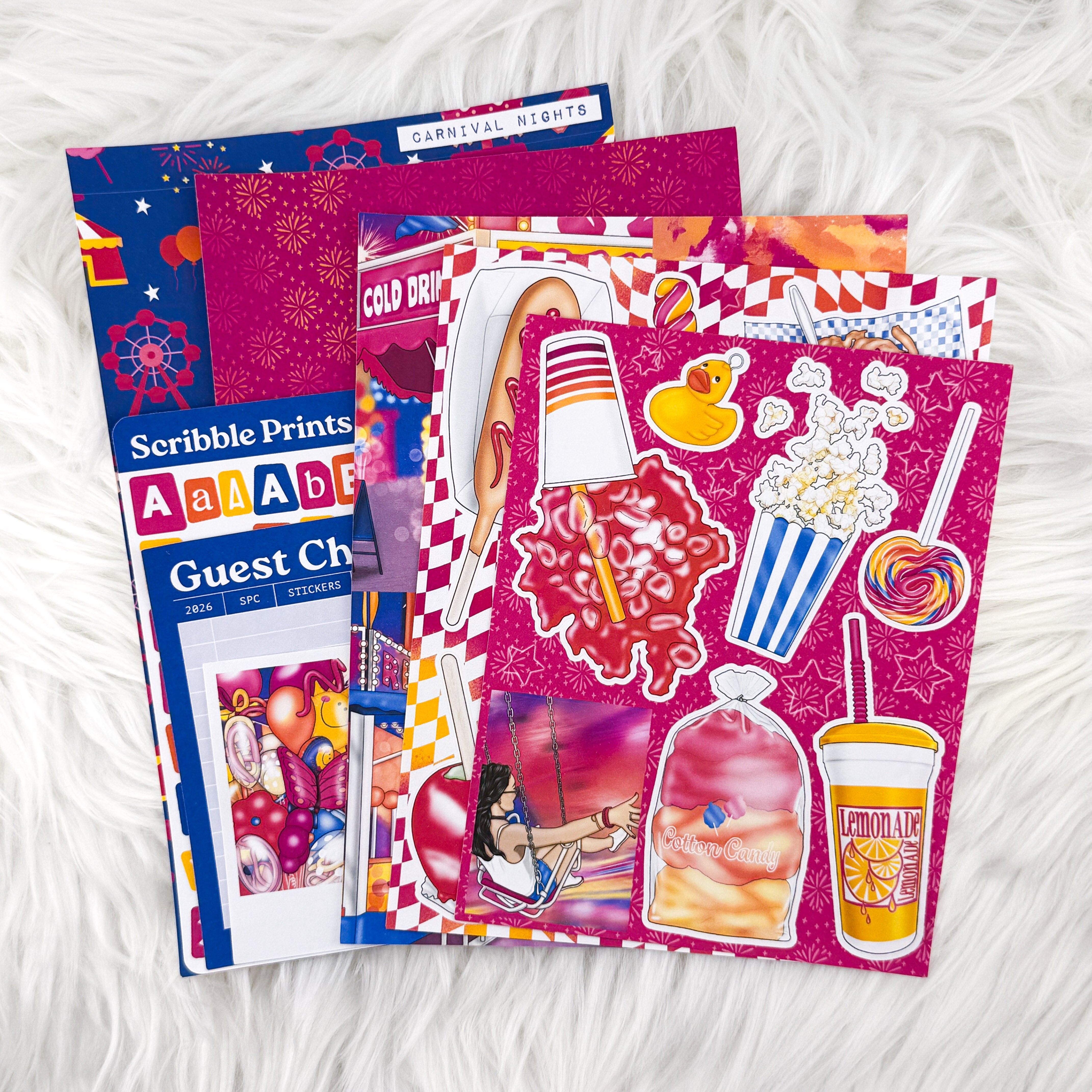 Carnival Nights – Junk Journal Collage Kit // Matte Sticker Collection