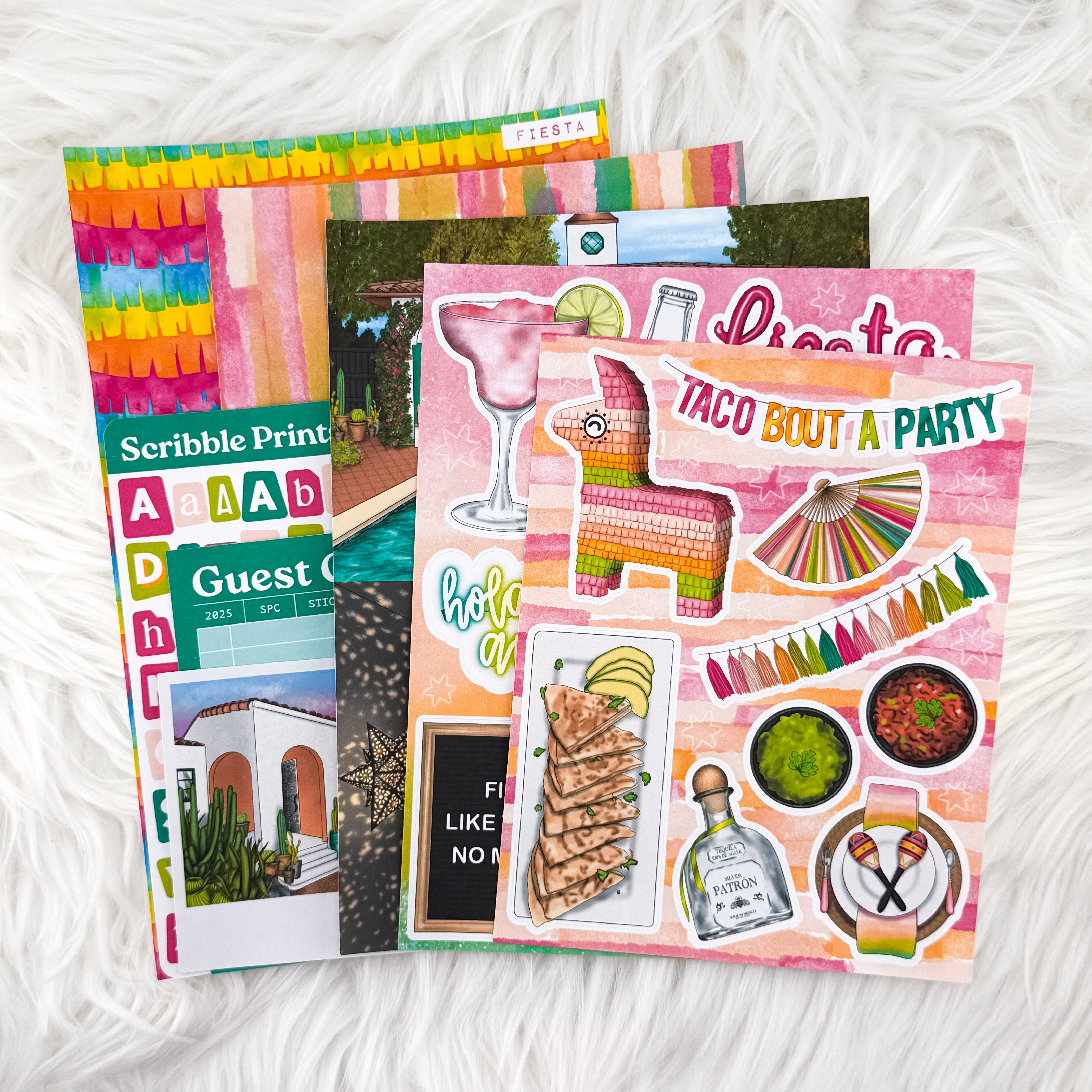 Fiesta – Junk Journal Collage Kit // Matte Sticker Collection