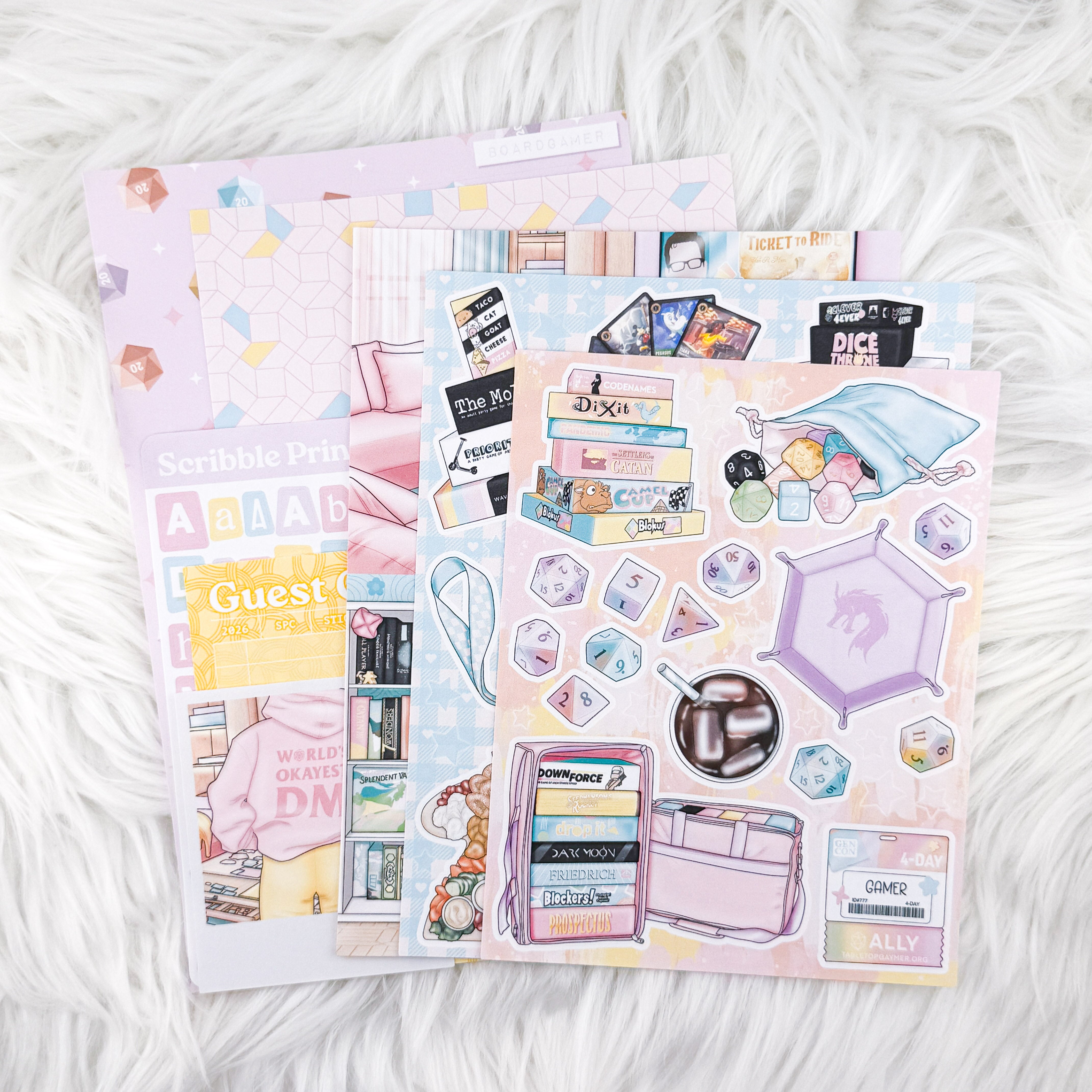 Boardgamer – Junk Journal Collage Kit // Matte Sticker Collection