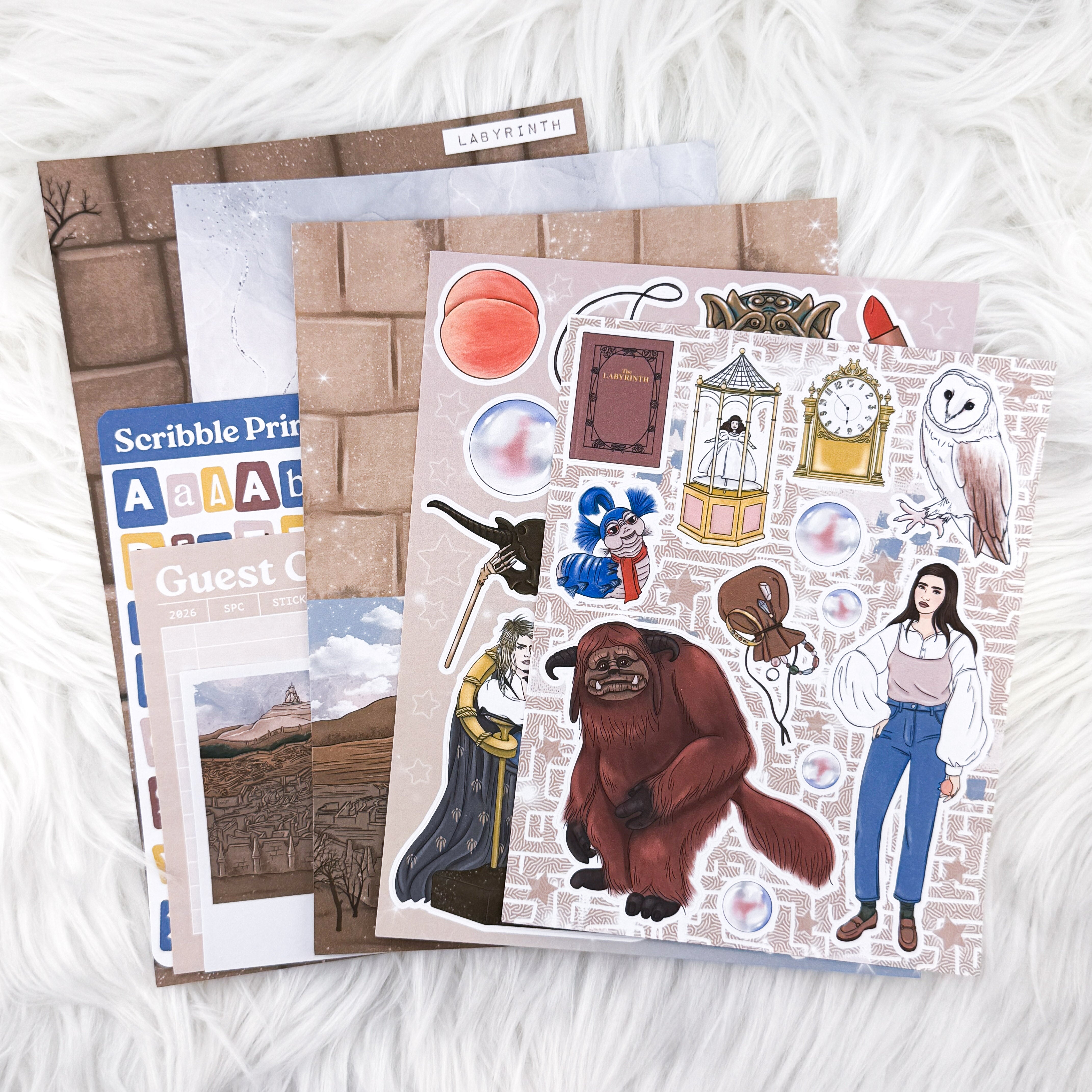 Labyrinth – Junk Journal Collage Kit // Matte Sticker Collection