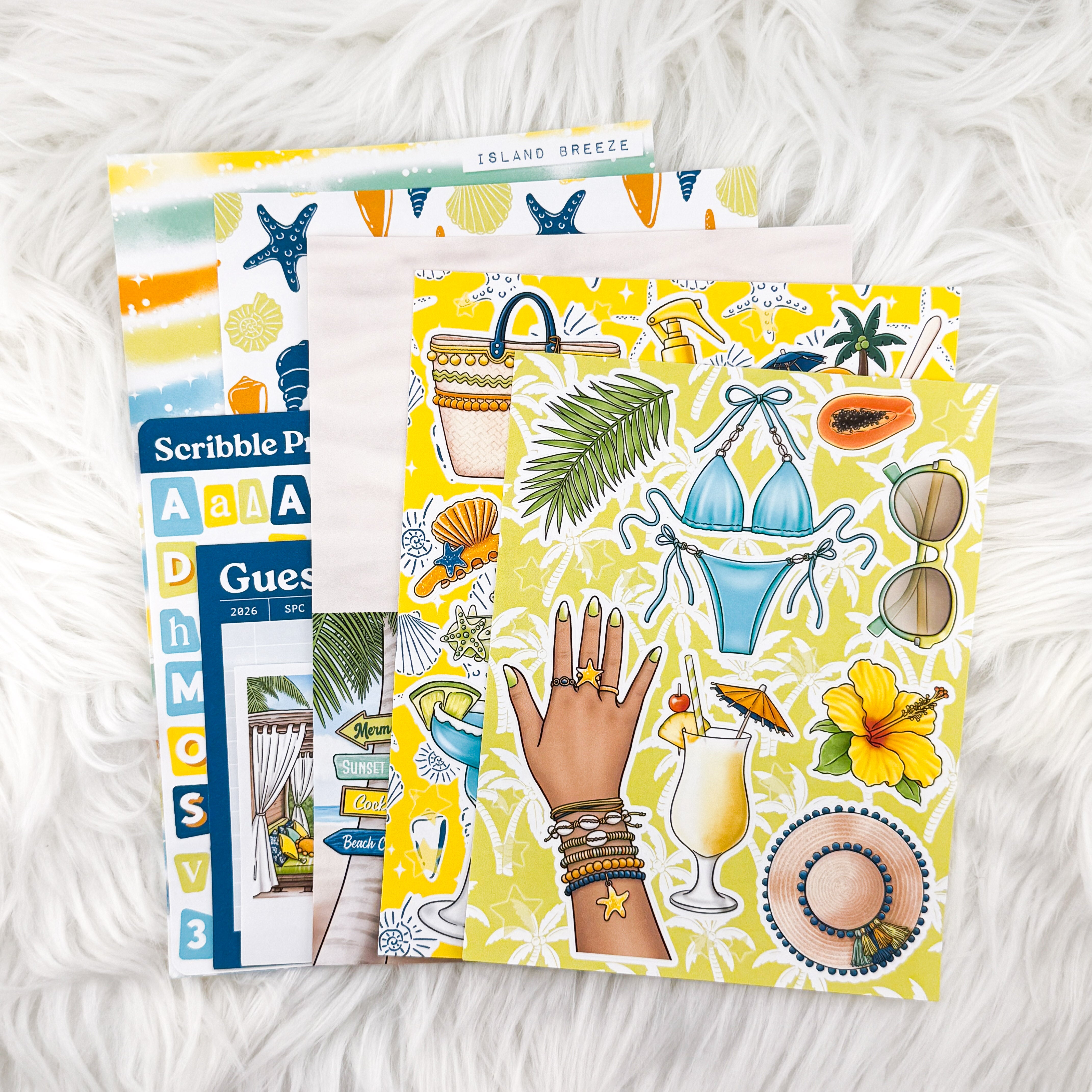 Island Breeze – Junk Journal Collage Kit // Matte Sticker Collection