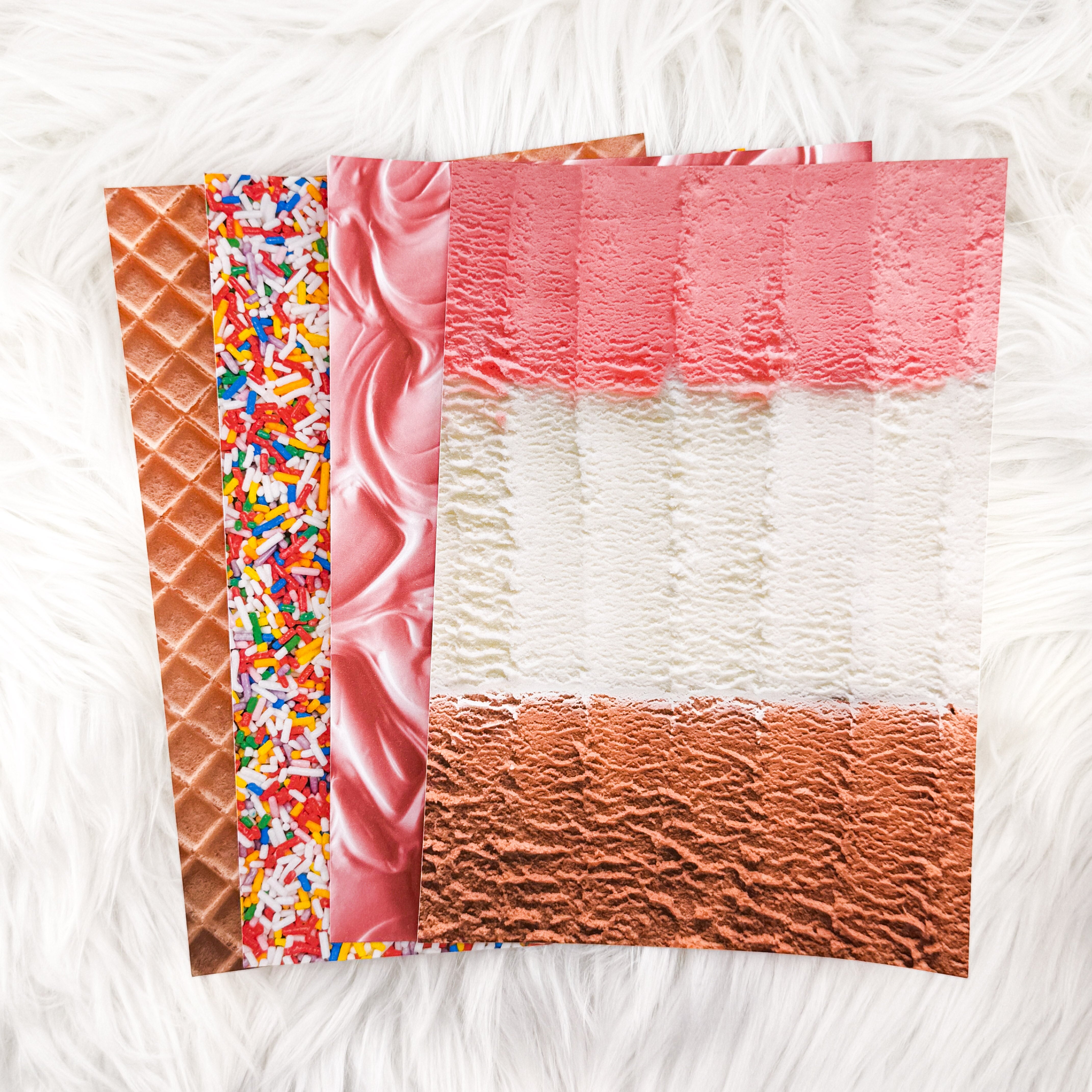 Ice Cream Party - A5 Matte Sticker Paper (Set of 4)