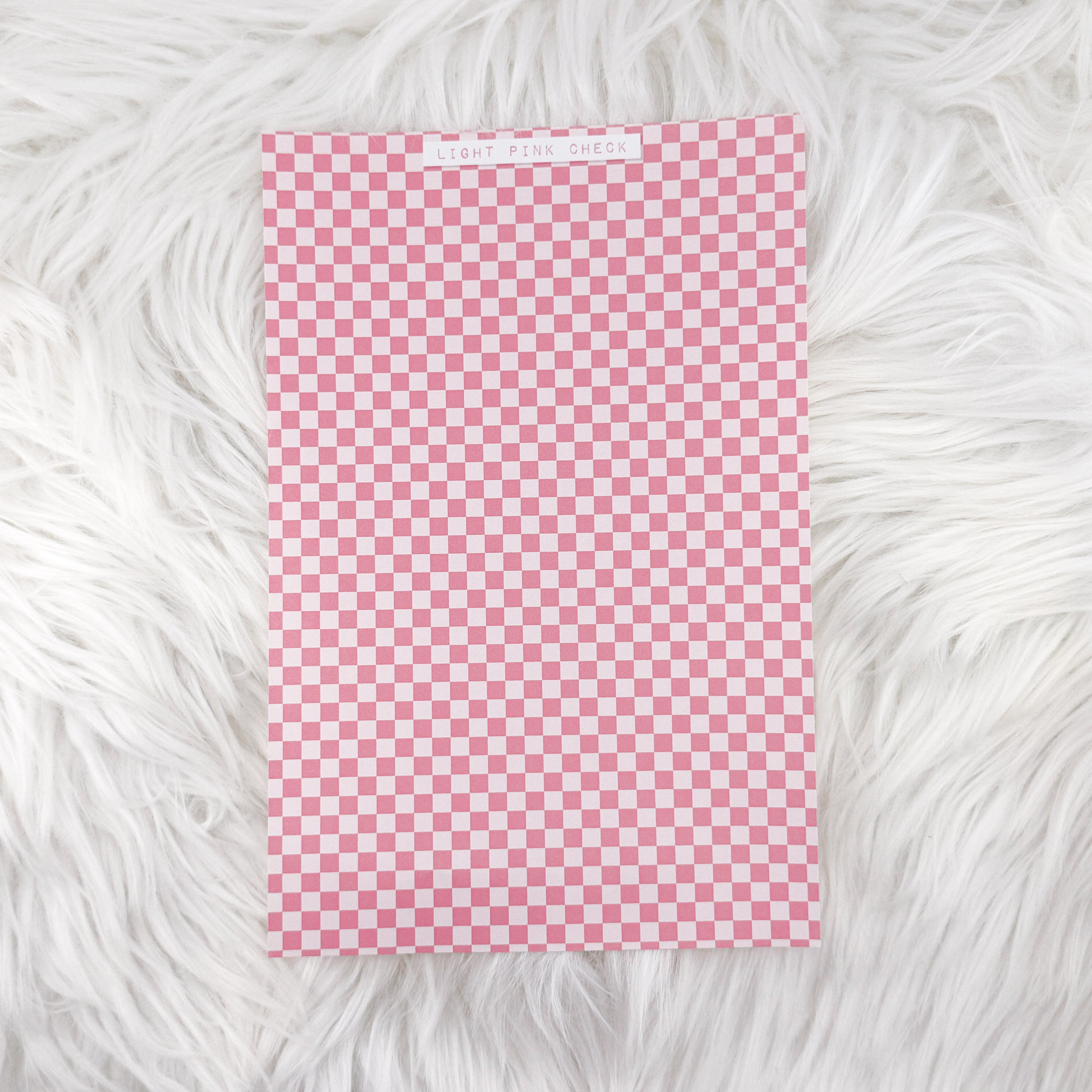 Light Pink Check - A5 Matte Sticker Paper