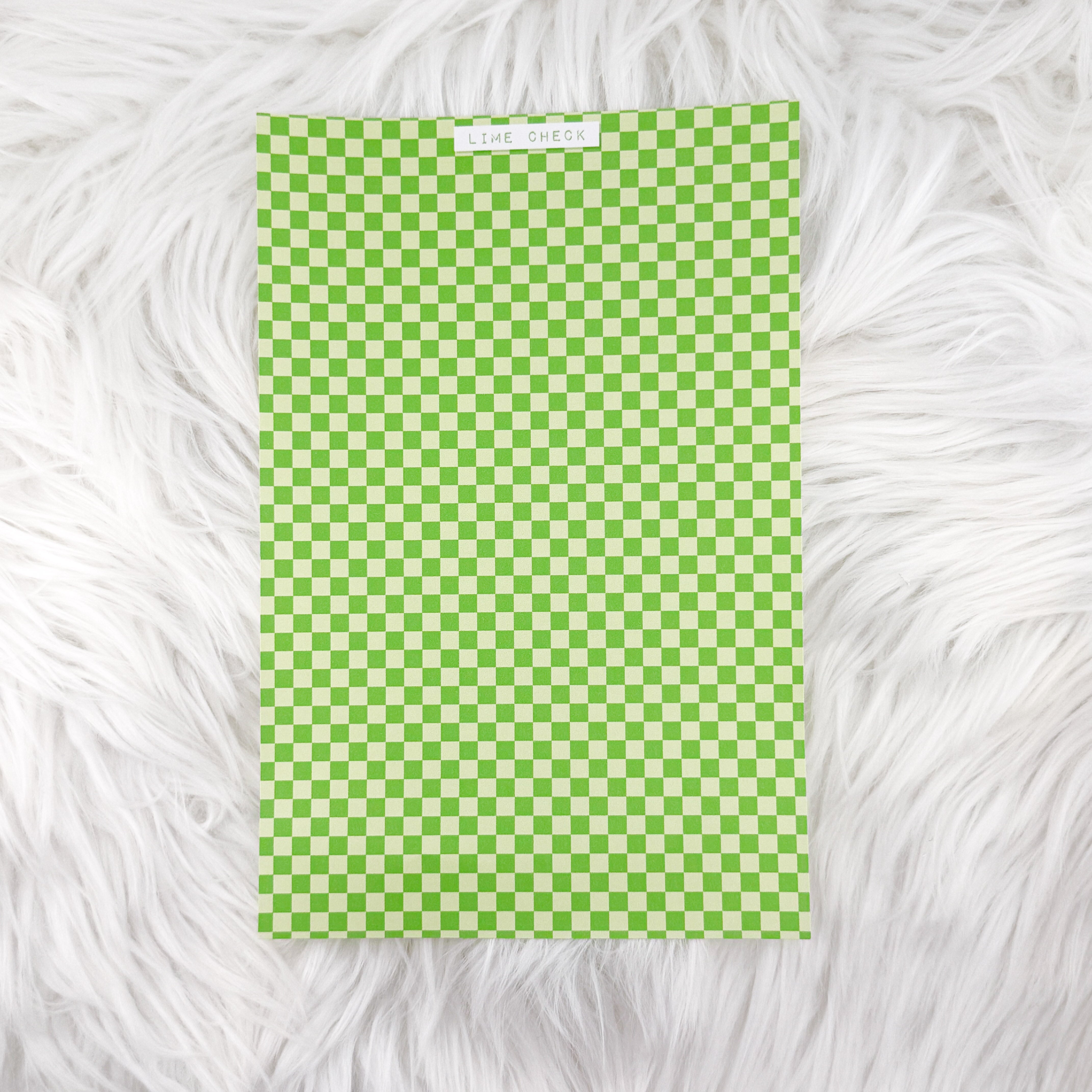 Lime Check - A5 Matte Sticker Paper