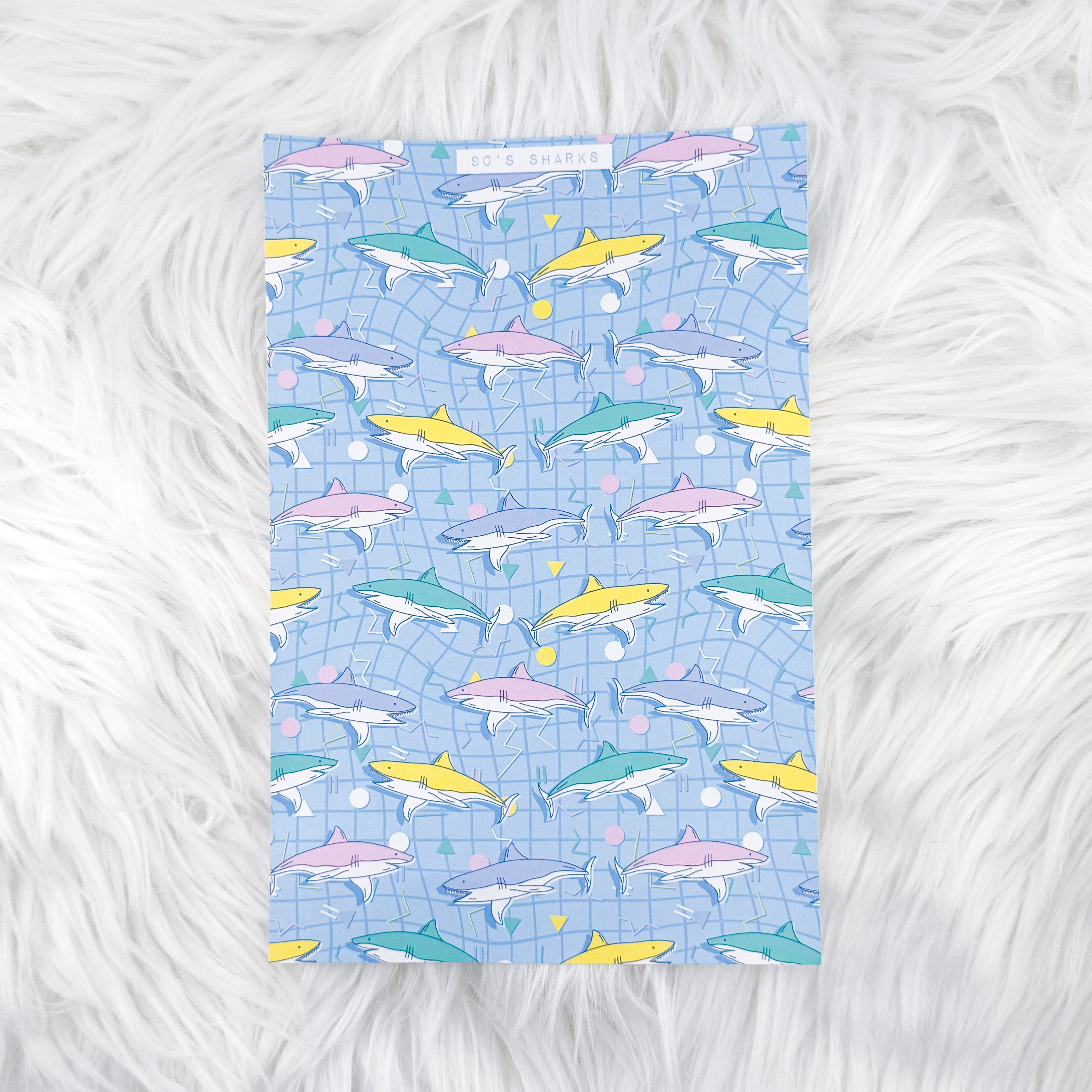 90's Sharks - A5 Matte Sticker Paper