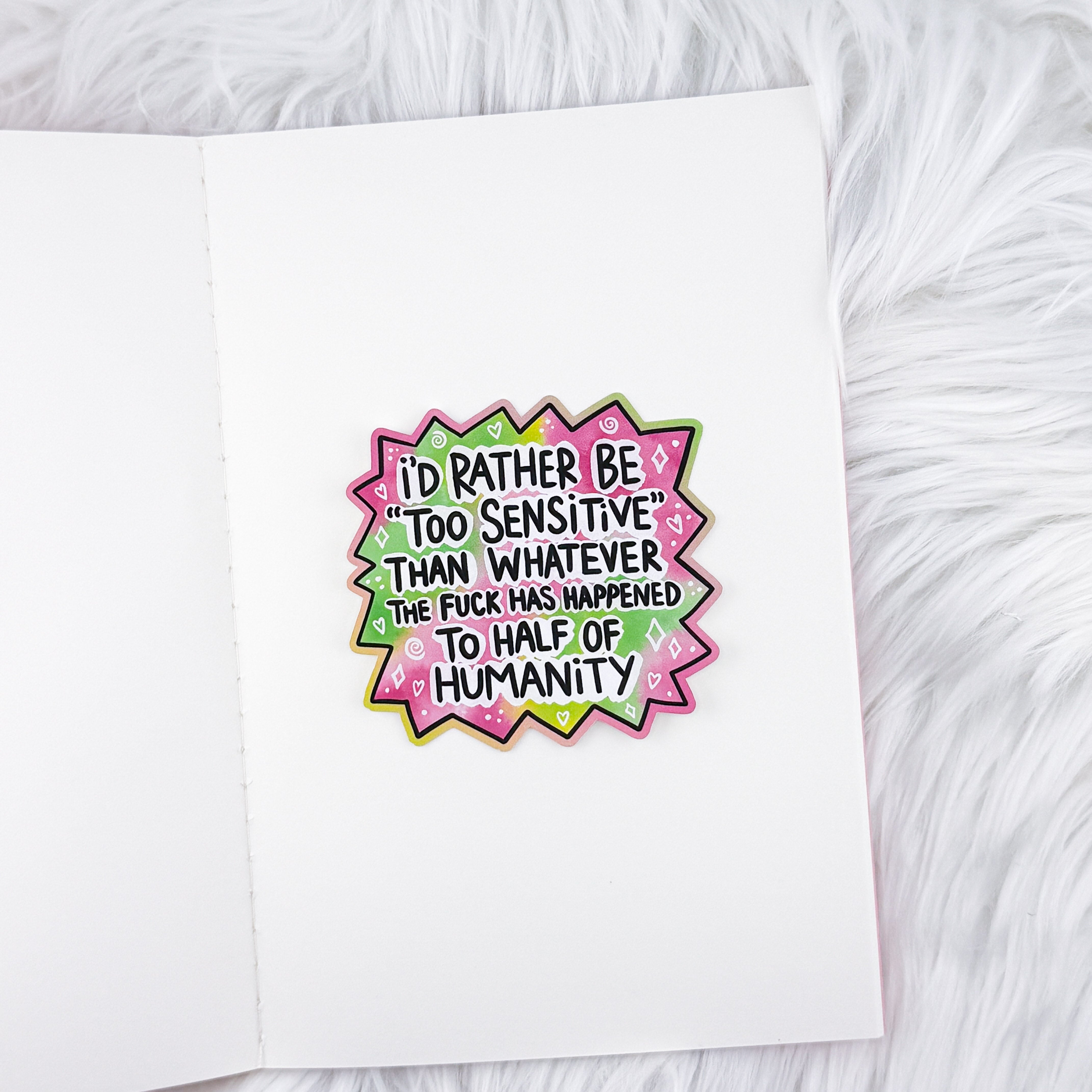 Too Sensitive // Large Matte Deco Sticker for Journals