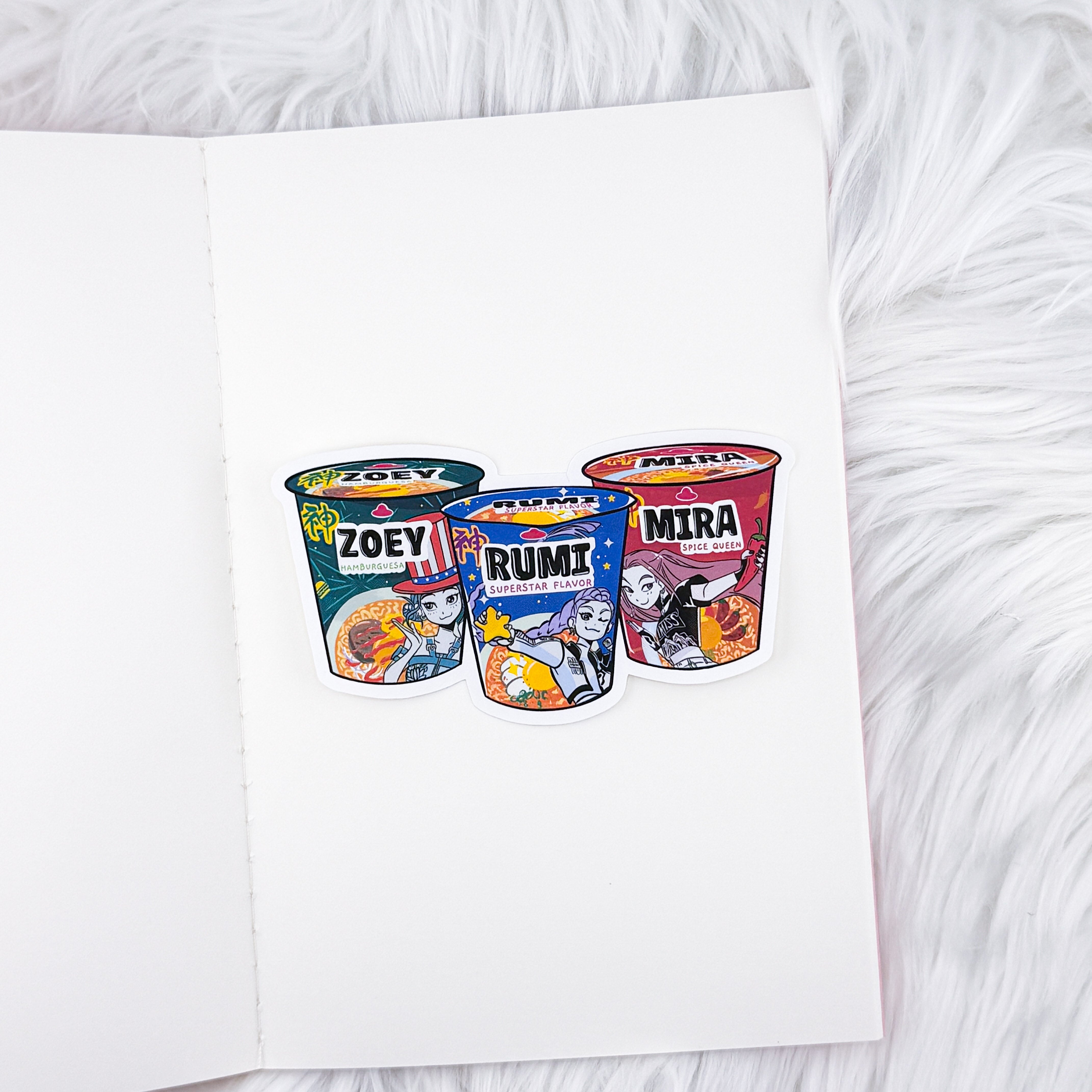Huntrix Noodles // Large Matte Deco Sticker for Journals