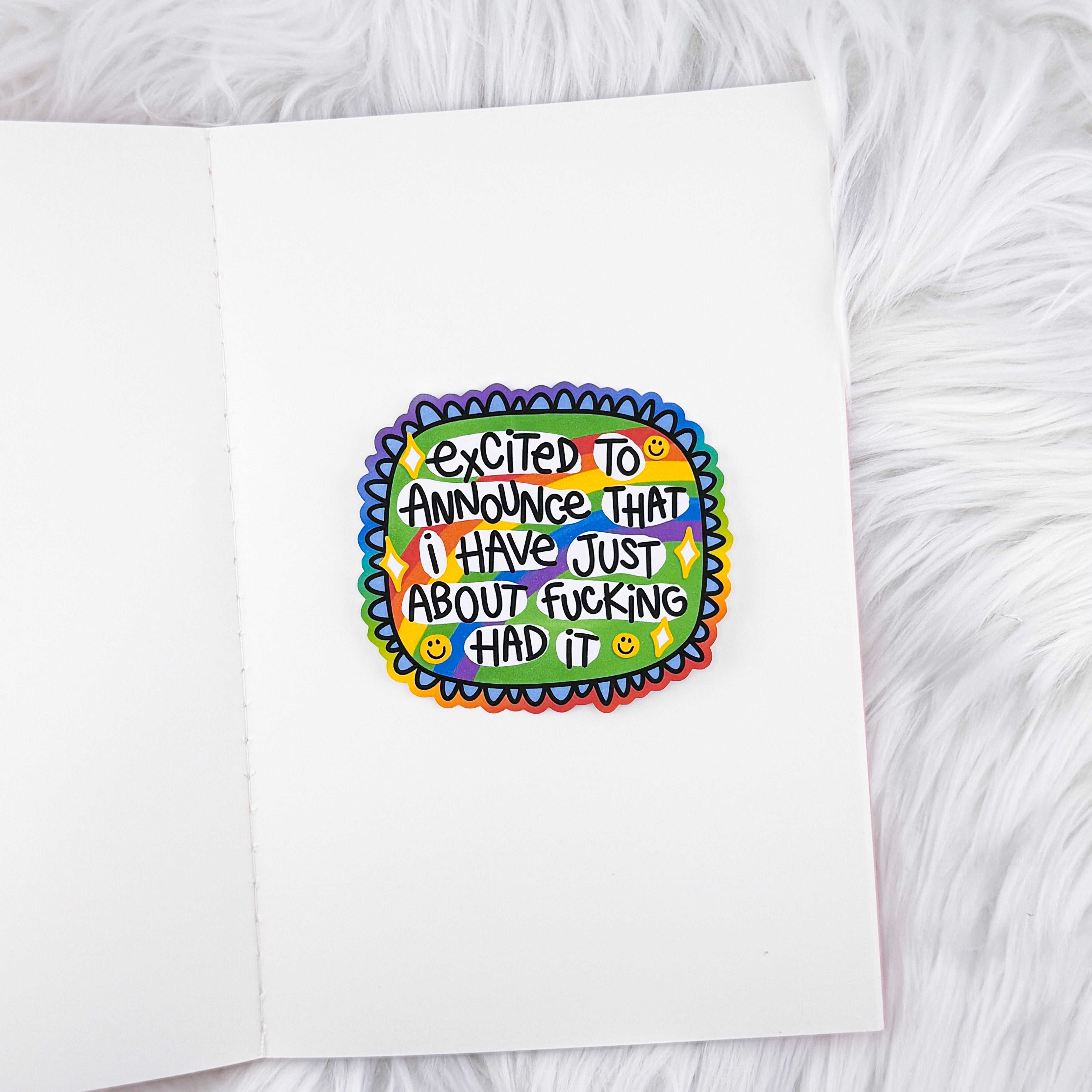 Excited To Announce // Large Matte Deco Sticker for Journals