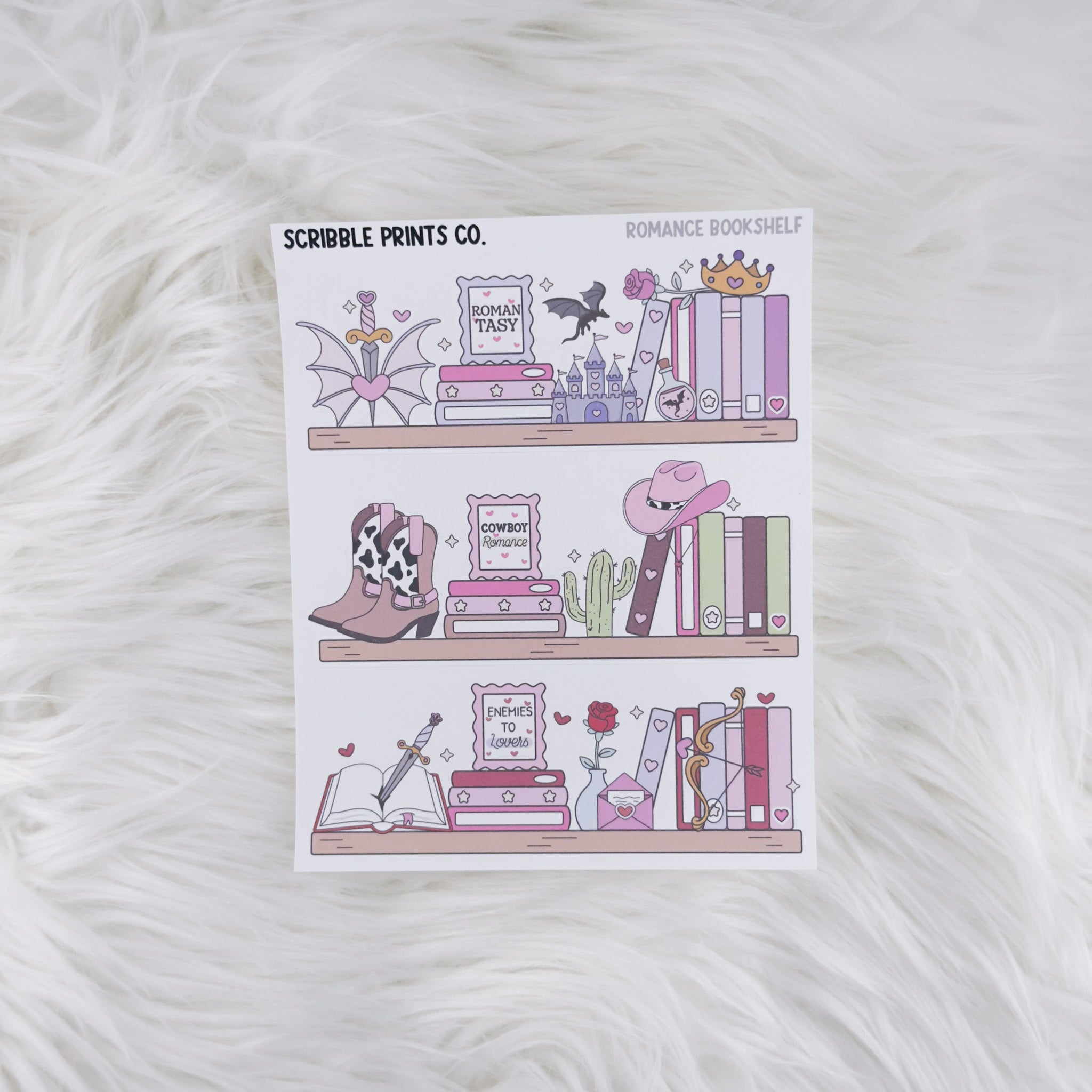 Romance Bookshelf - Deco // Matte Journal Stickers
