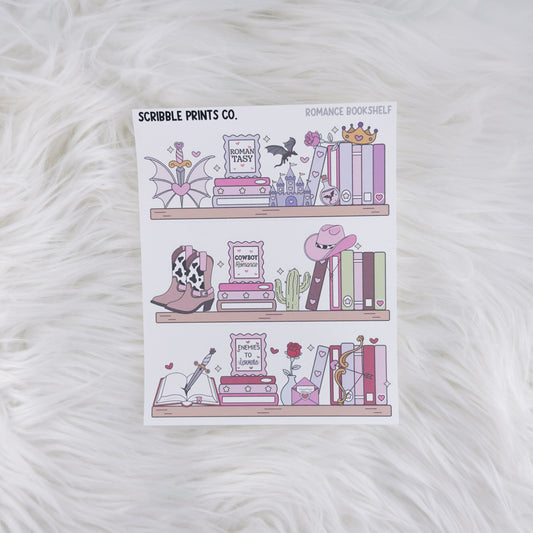 Romance Bookshelf // Matte Journal Stickers