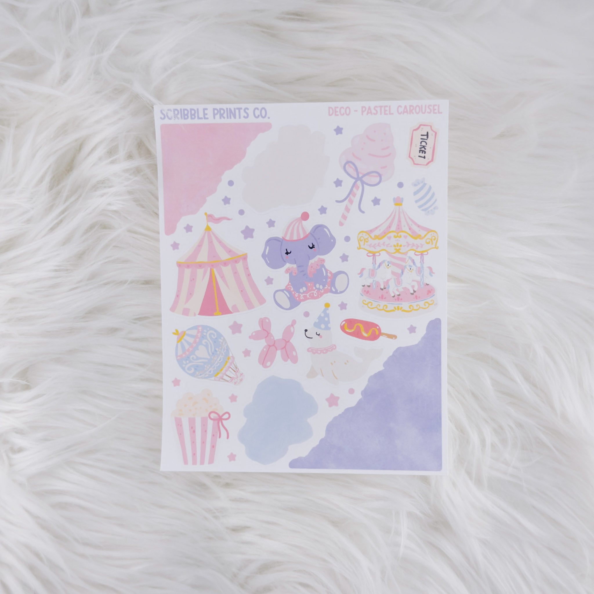 Pastel Carousel – Deco // Matte Journal Stickers