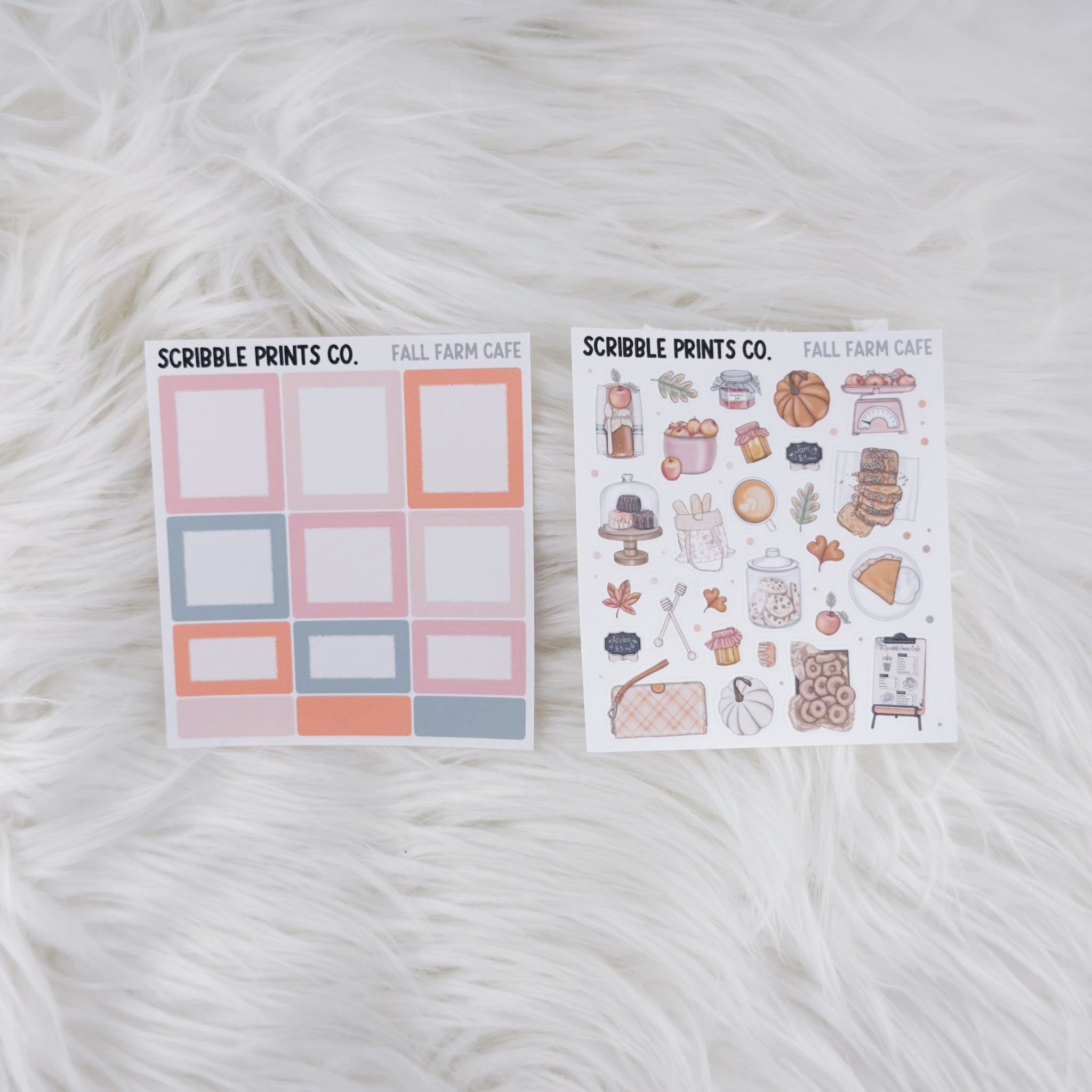 Fall Farm Cafe – Matte Hobonichi Cousin Weekly Sticker Kit