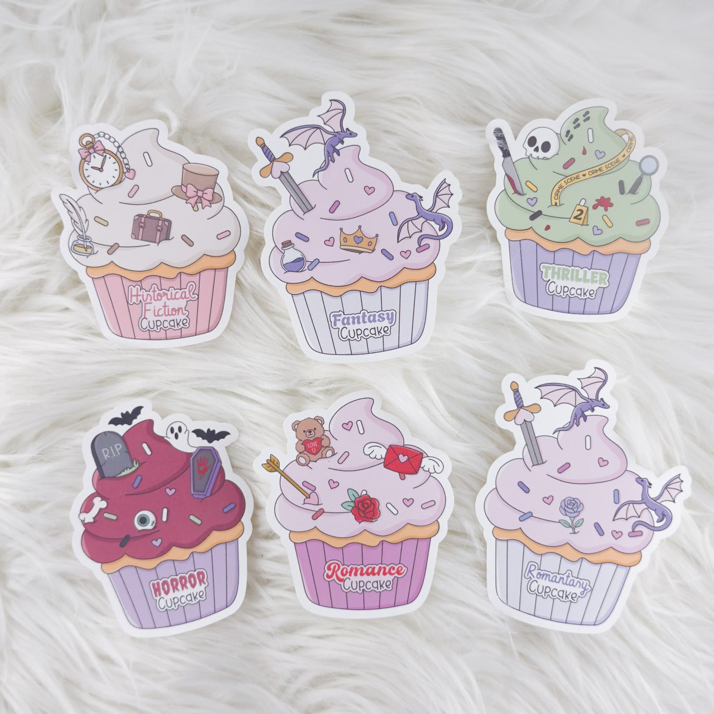 Genre Cupcake Bundle // Matte Deco Sticker Set for Journals