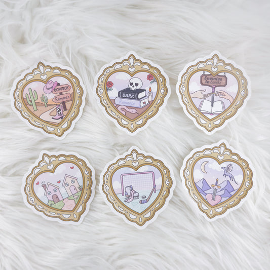 Romance Heart Frame Bundle // Matte Deco Sticker Set for Journals