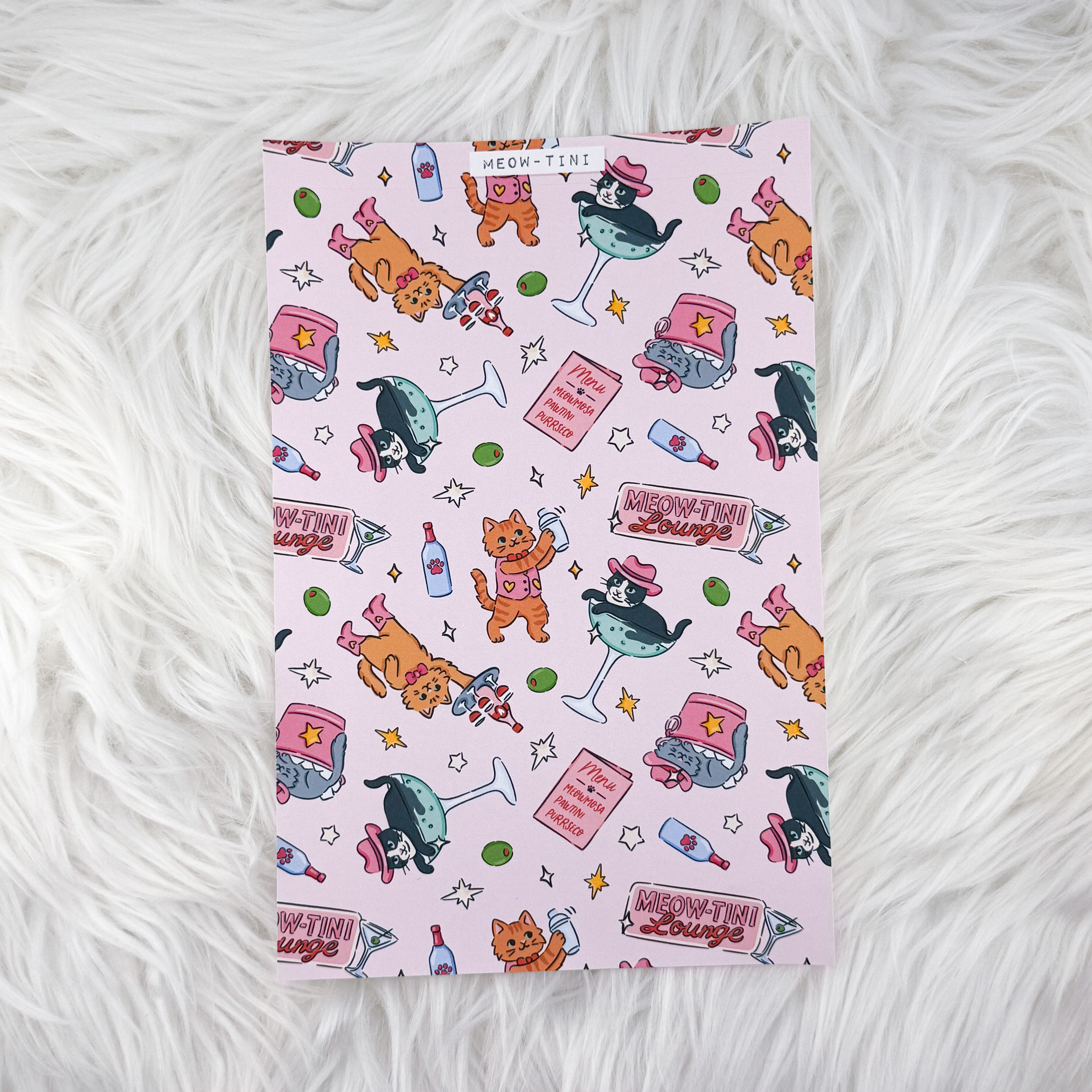 Meow-Tini – Journal Backgrounds // Matte Sticker Paper