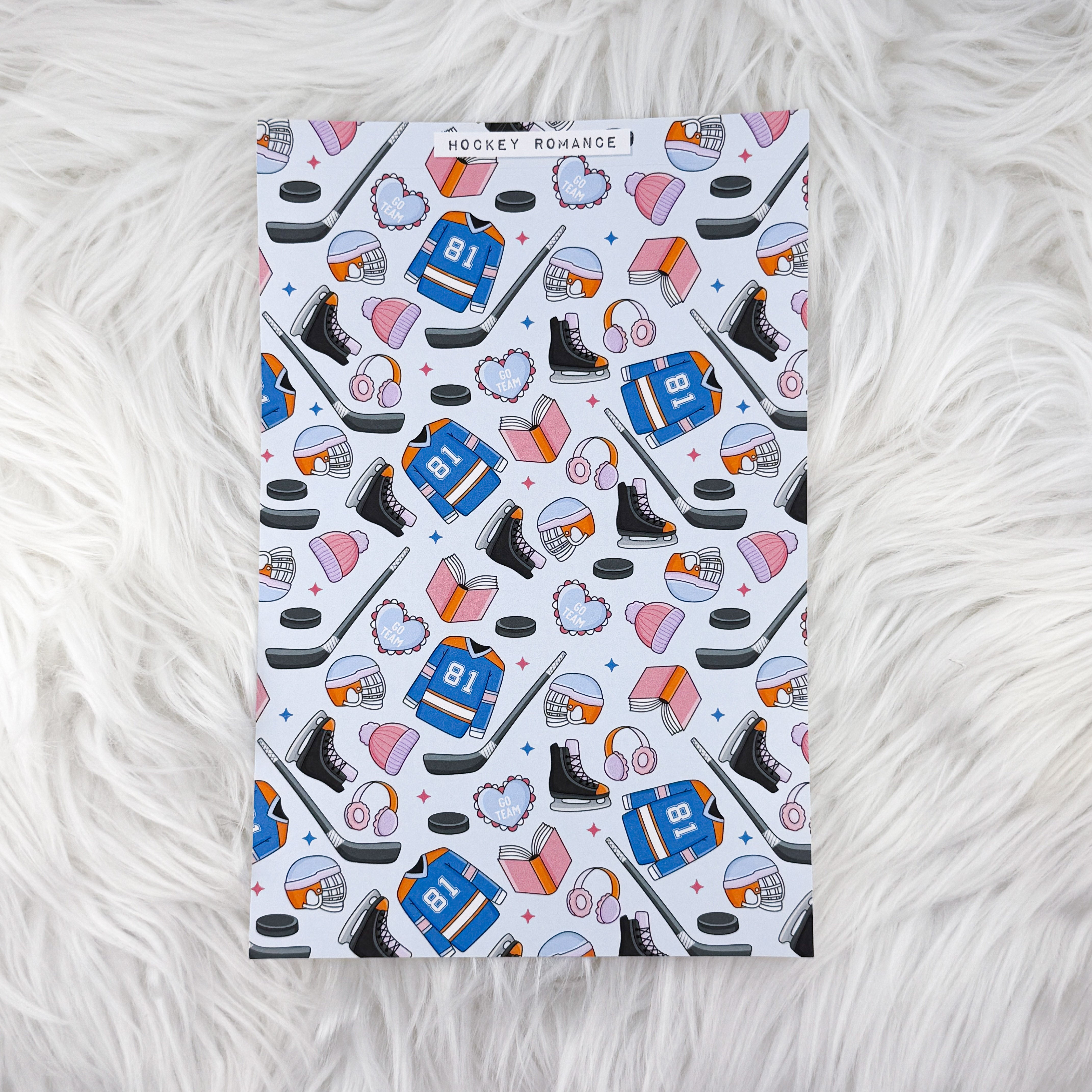Hockey Romance – Journal Backgrounds // Matte Sticker Paper