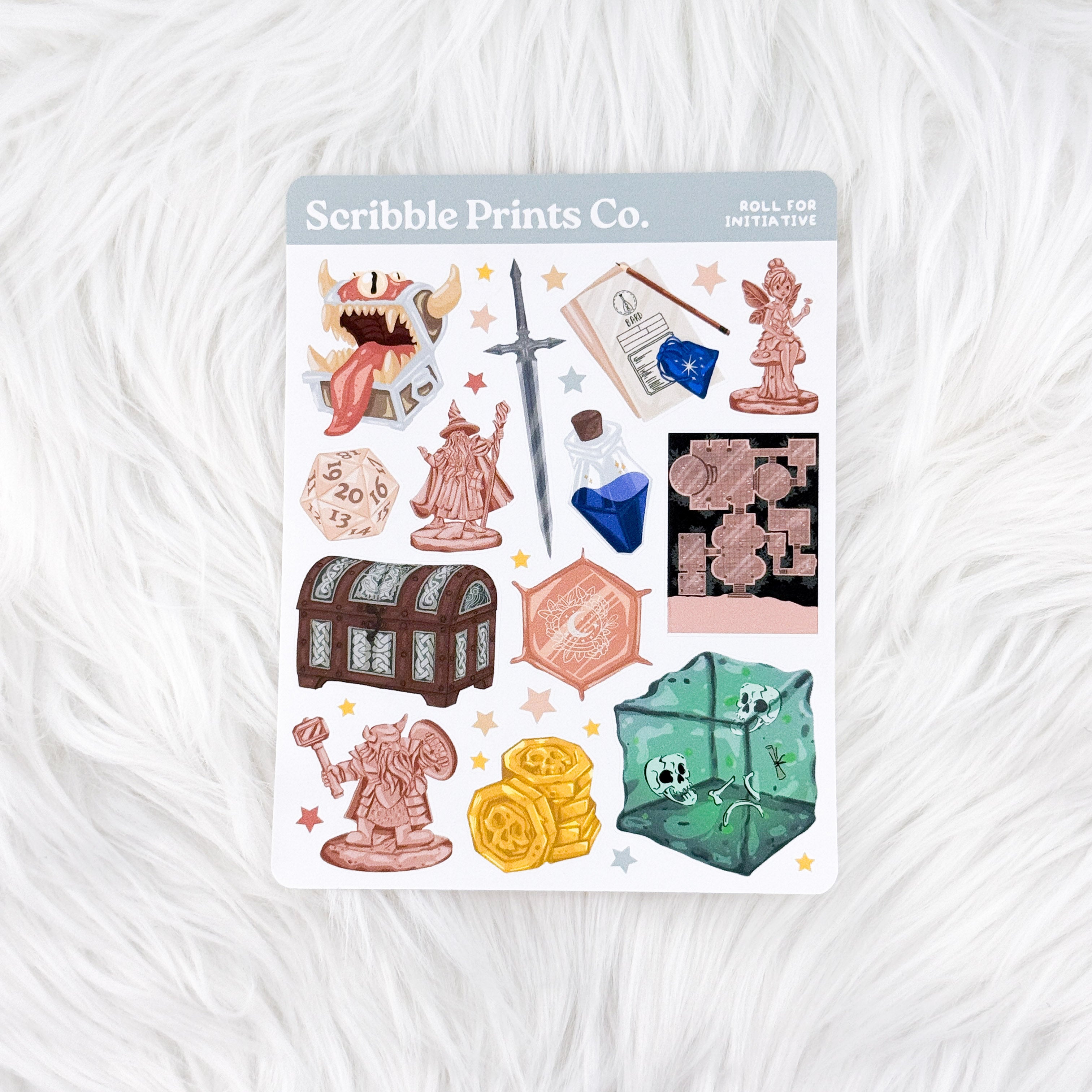 Roll For Initiative – Journal Deco // Matte Stickers