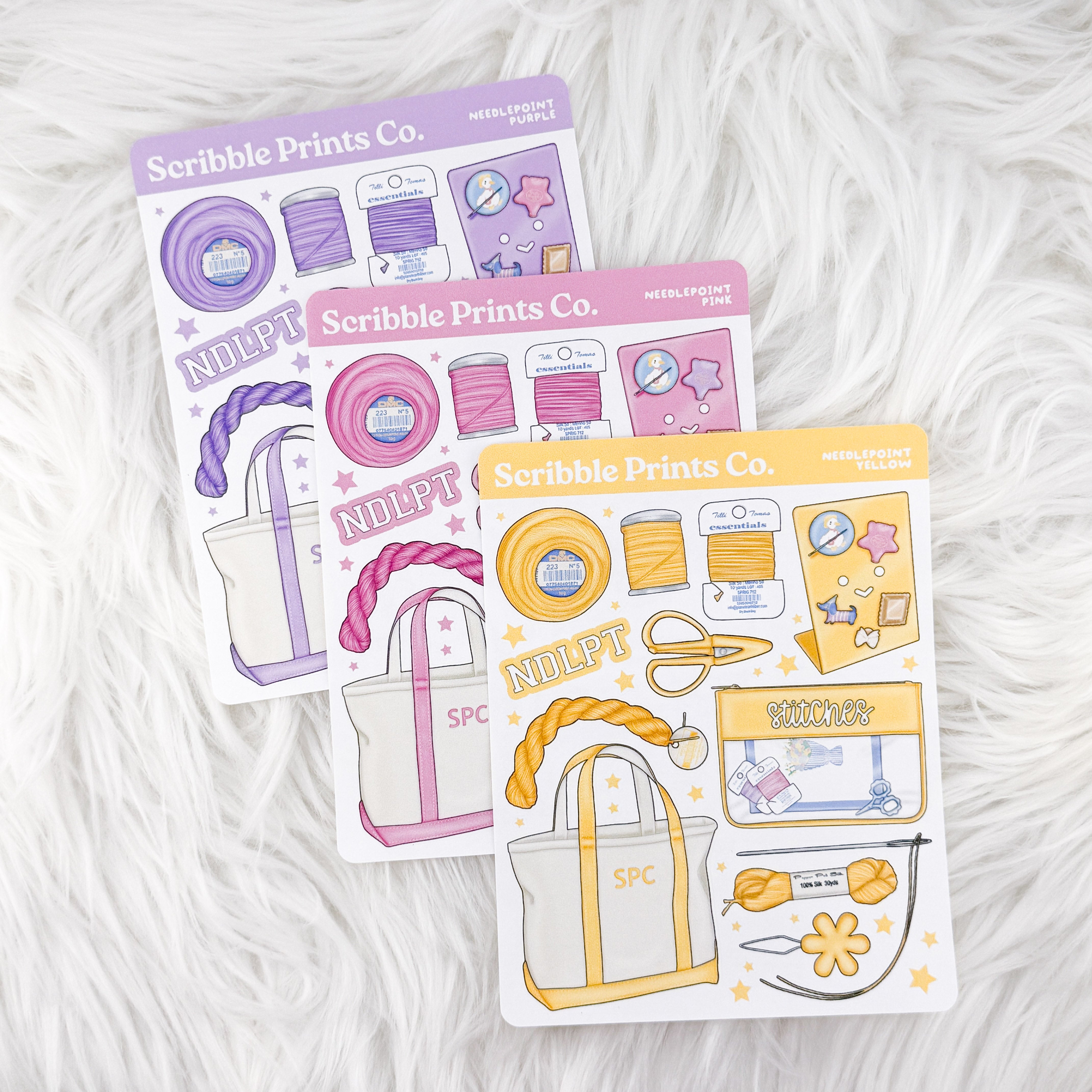 Needlepoint – Journal Deco // Matte Stickers