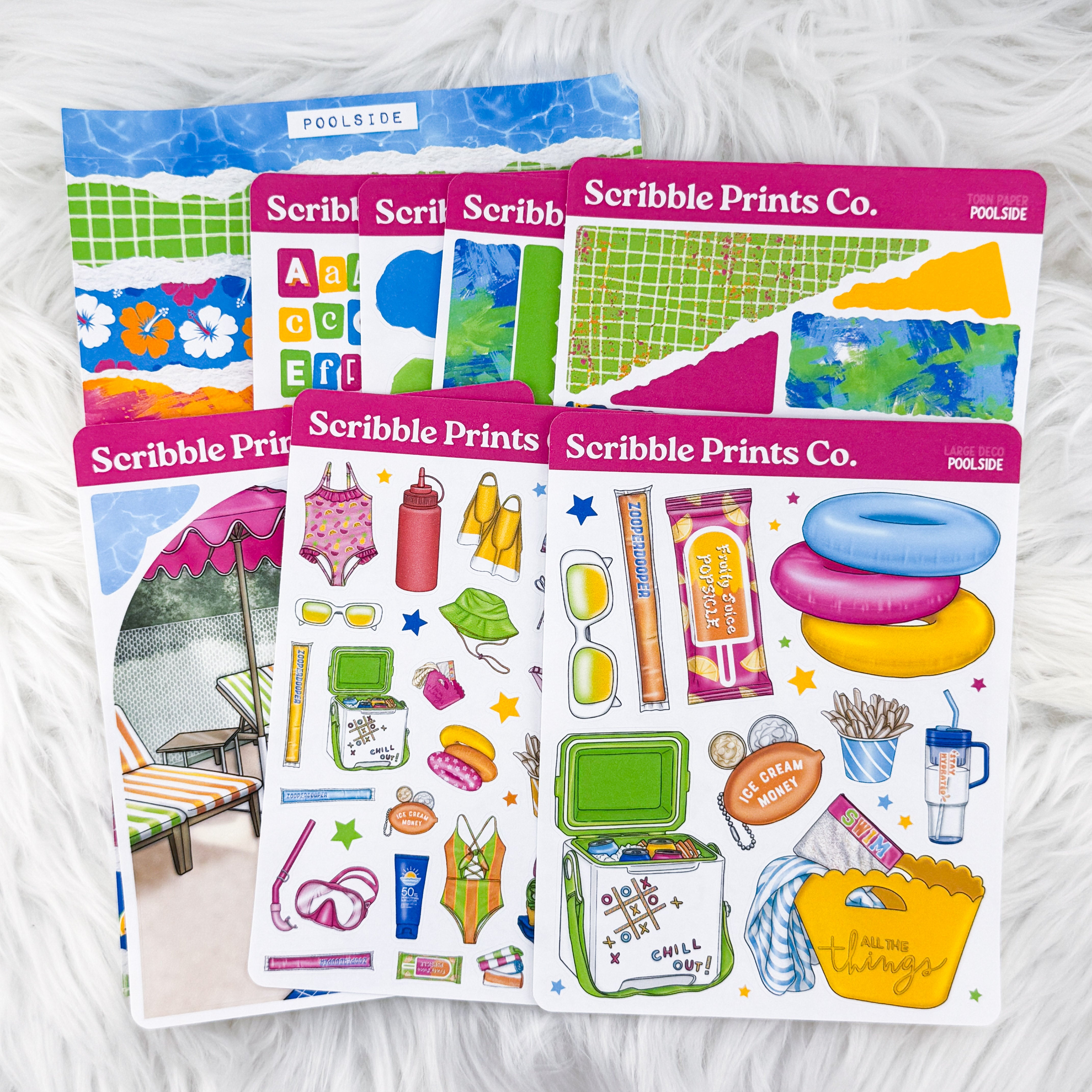Poolside – Journal Essentials Collection // Matte Stickers