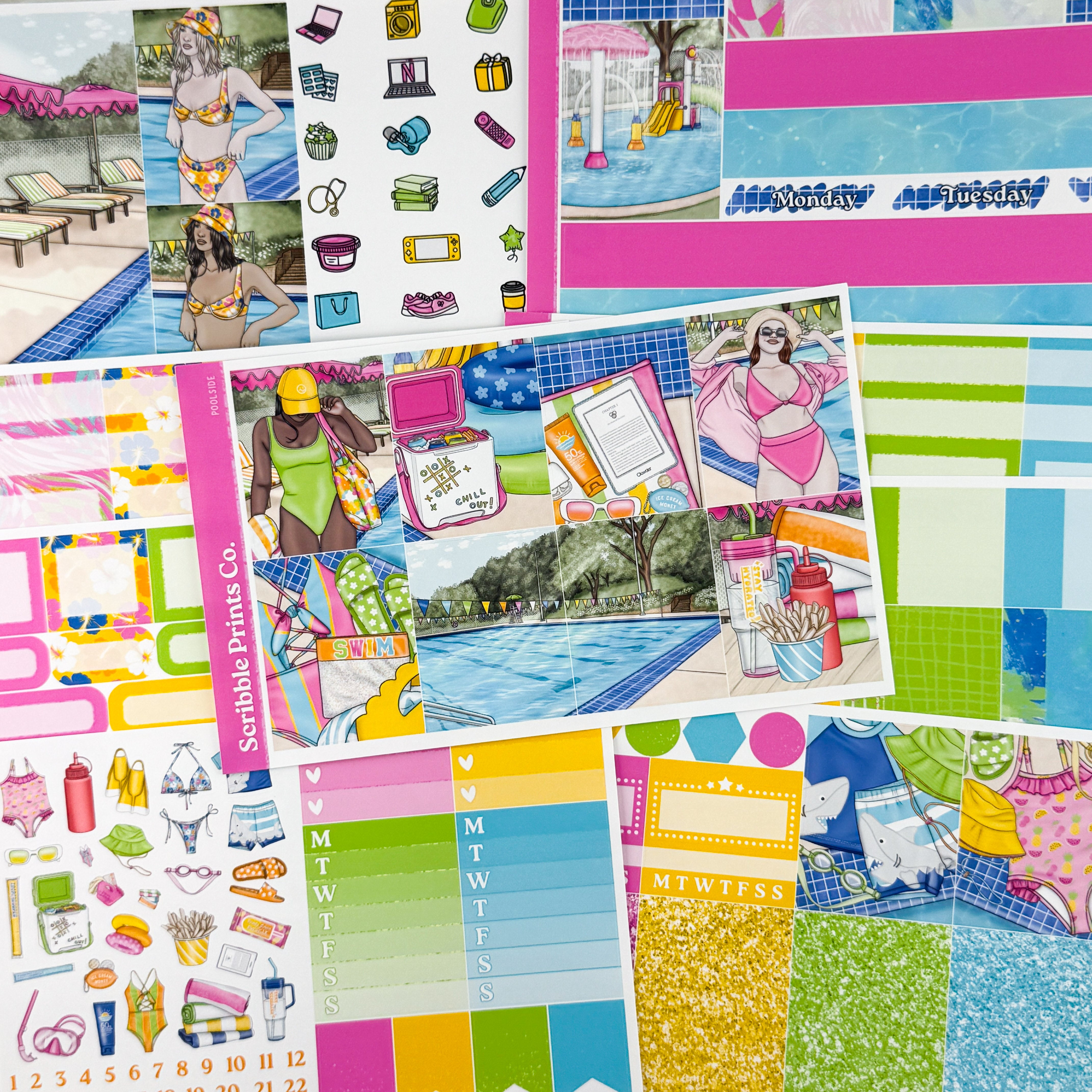 Poolside – Glossy Weekly Planner Kit