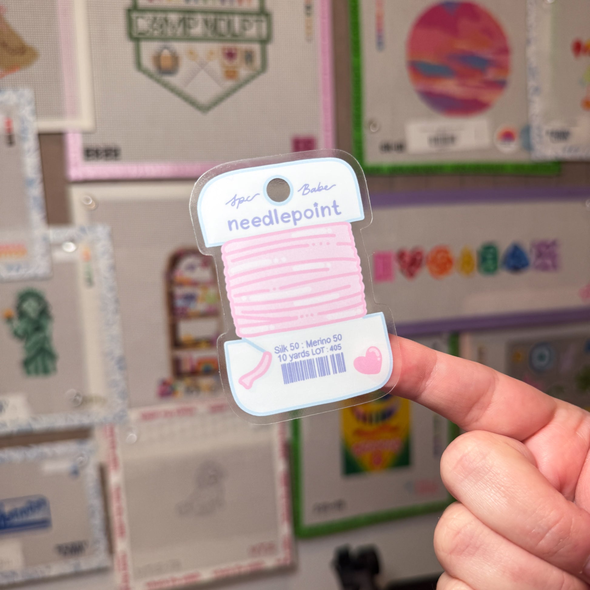 Needlepoint Thread - Waterproof Vinyl Sticker
