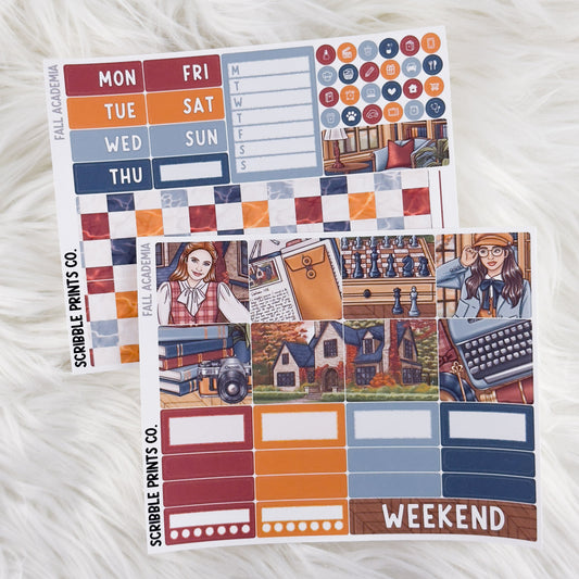 Fall Academia – Matte Hobonichi Cousin Weekly Sticker Kit