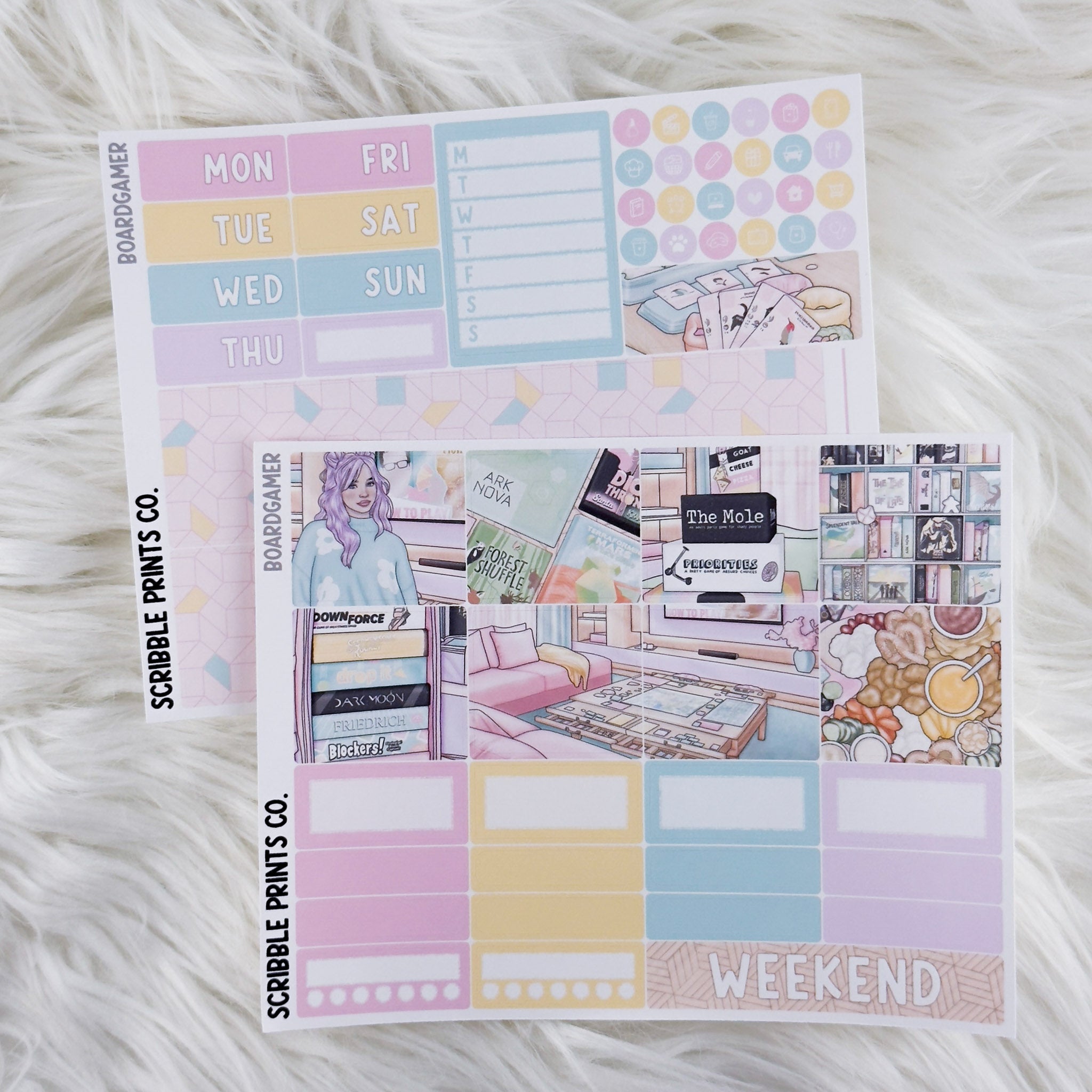 Boardgamer – Matte Hobonichi Cousin Weekly Sticker Kit