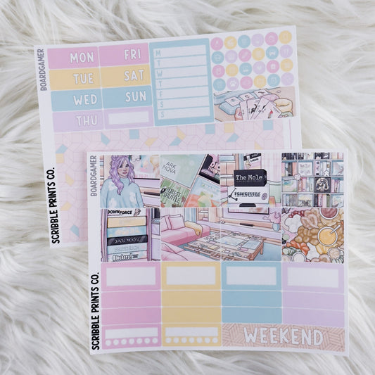Boardgamer – Matte Hobonichi Cousin Weekly Sticker Kit