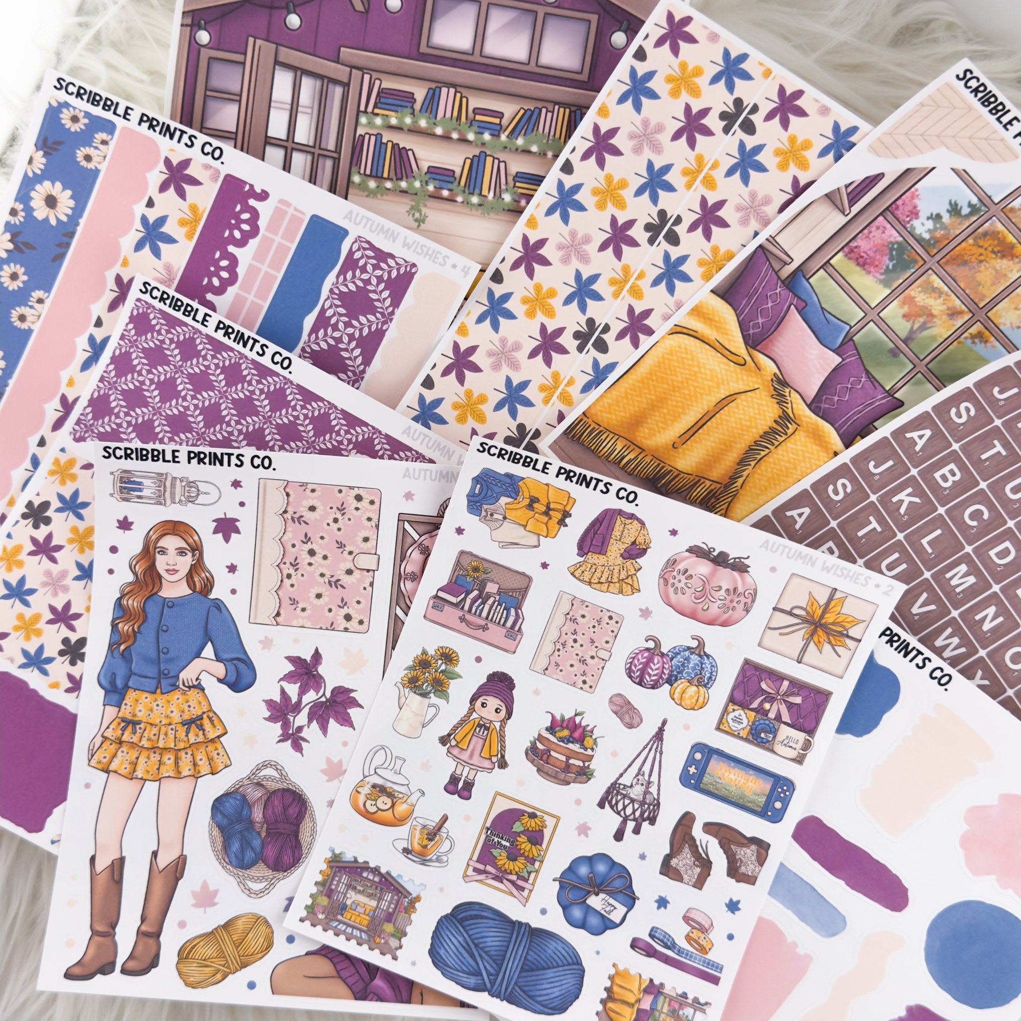 Autumn Wishes Journal Sticker Collection | Matte Removable Reading & Planner Stickers