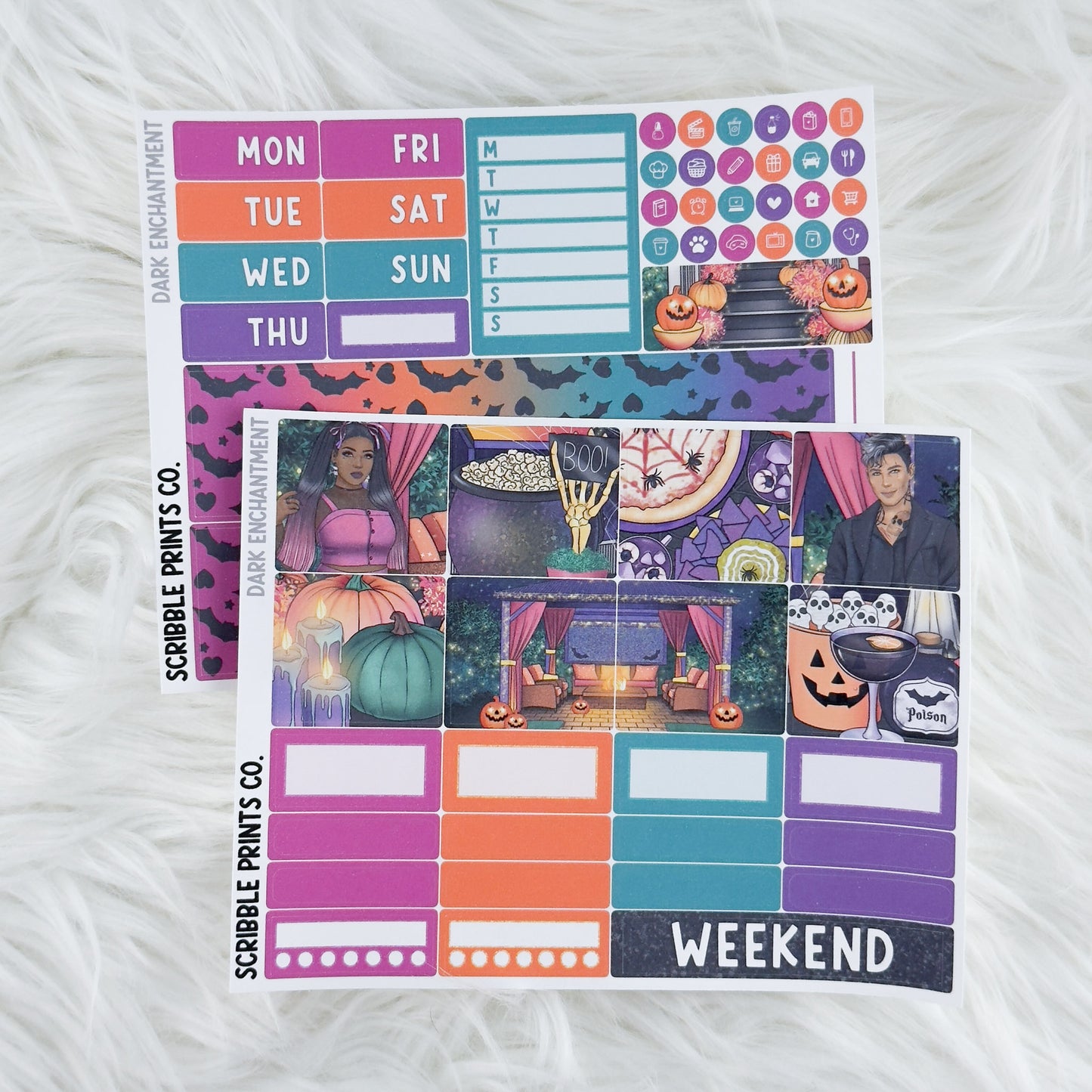 Dark Enchantment – Matte Hobonichi Cousin Weekly Sticker Kit