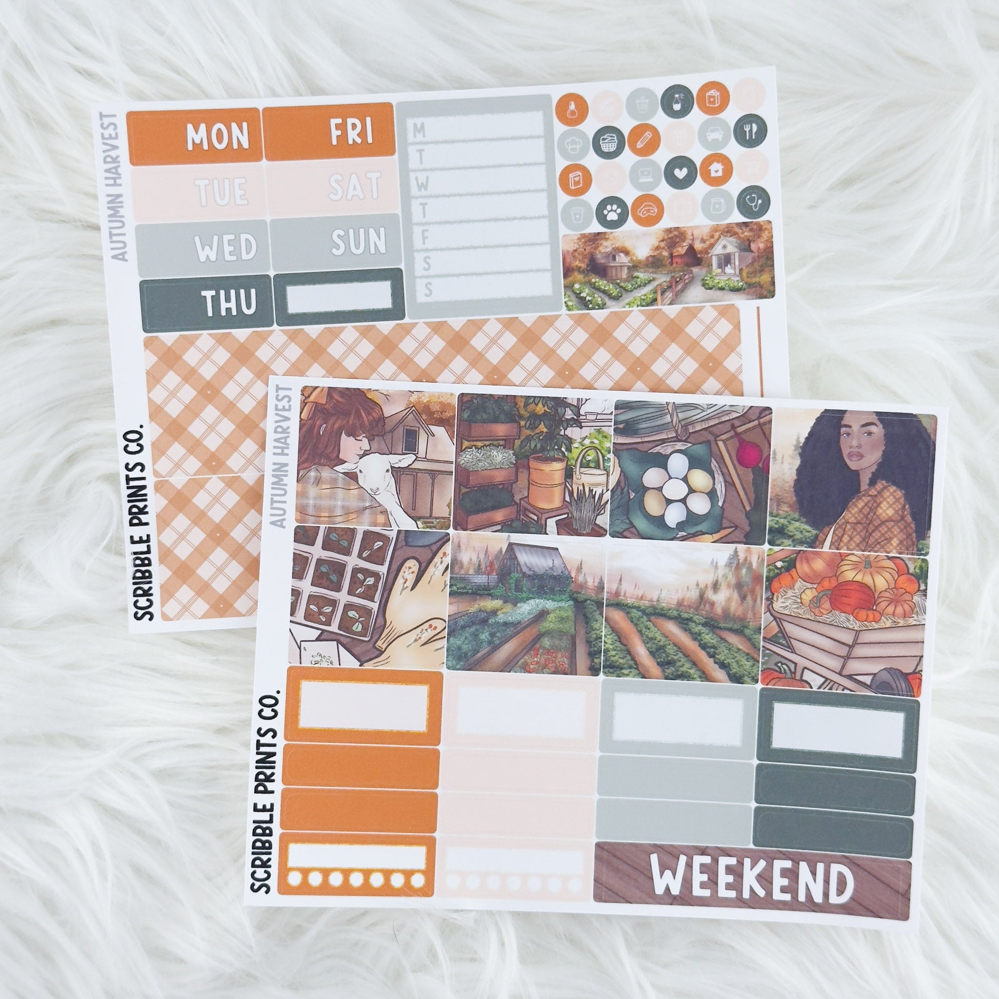 Autumn Harvest – Matte Hobonichi Cousin Weekly Sticker Kit