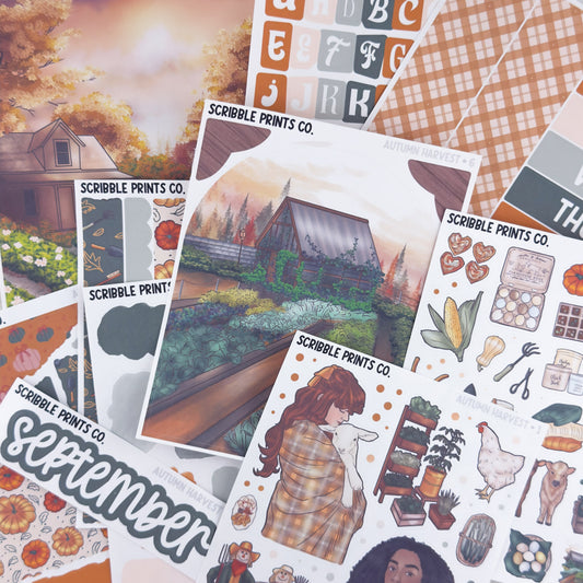 Autumn Harvest Journal Sticker Collection | Matte Removable Reading & Planner Stickers