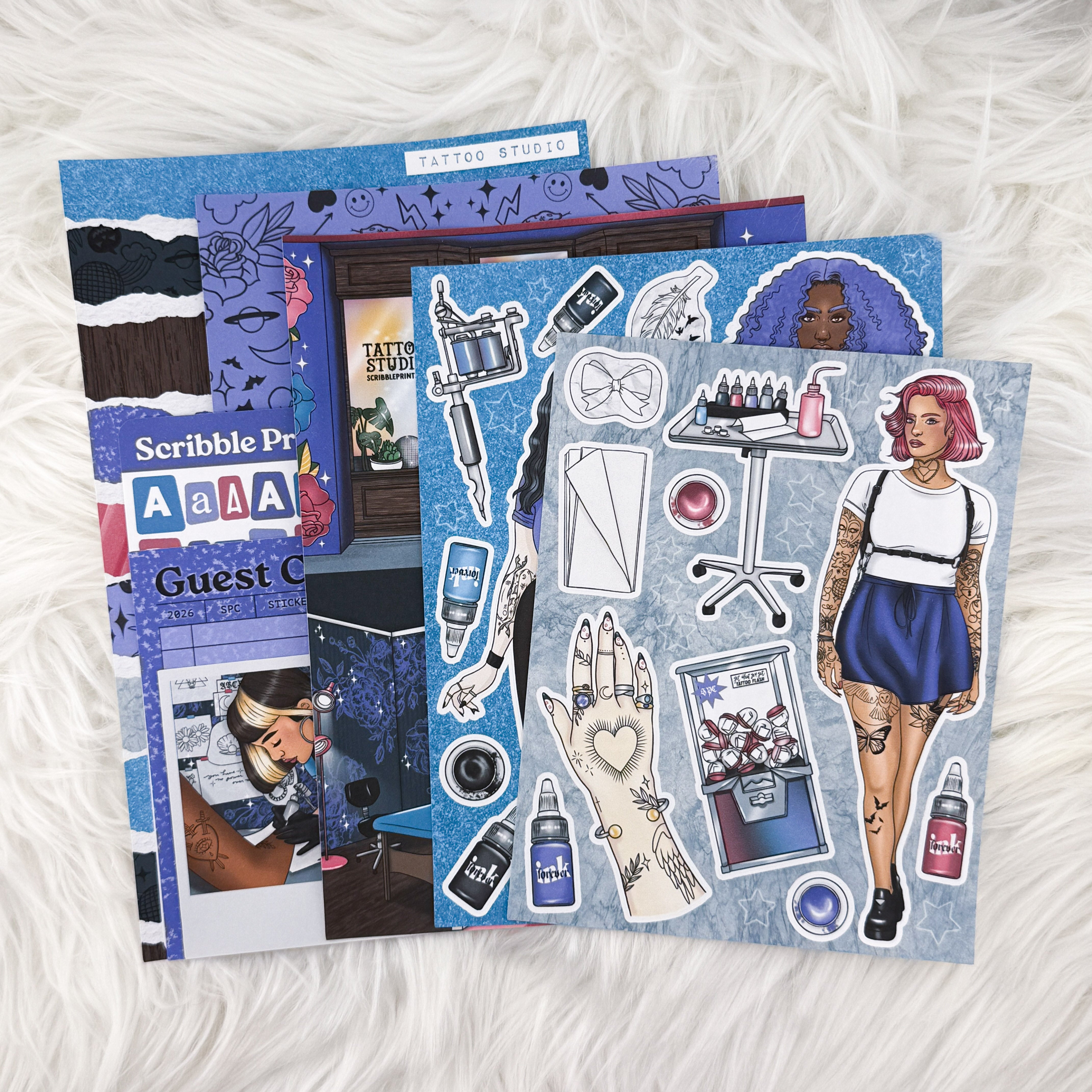 Tattoo Studio Junk Journal Sticker Kit
