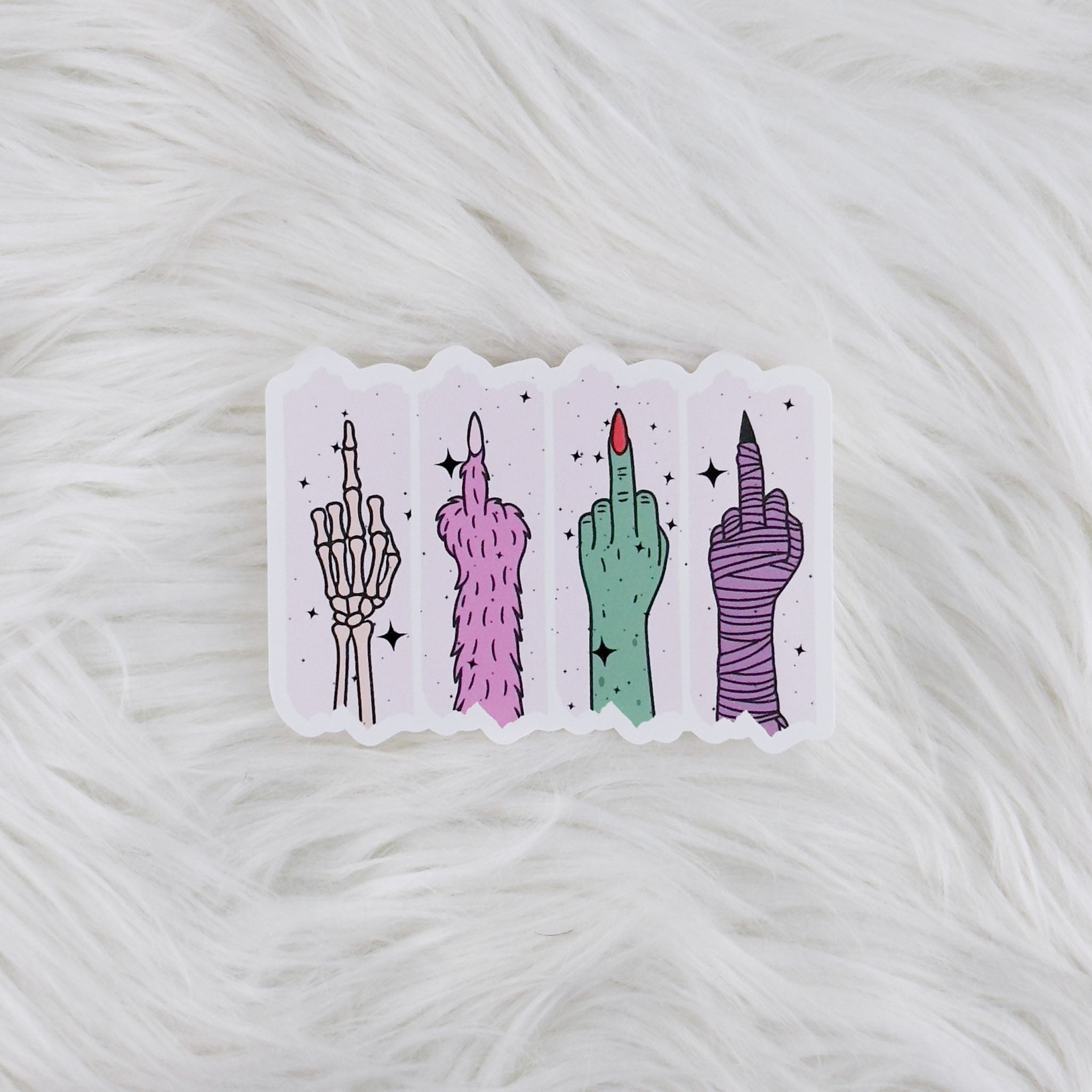 Monster FU // Large Matte Deco Sticker for Journals