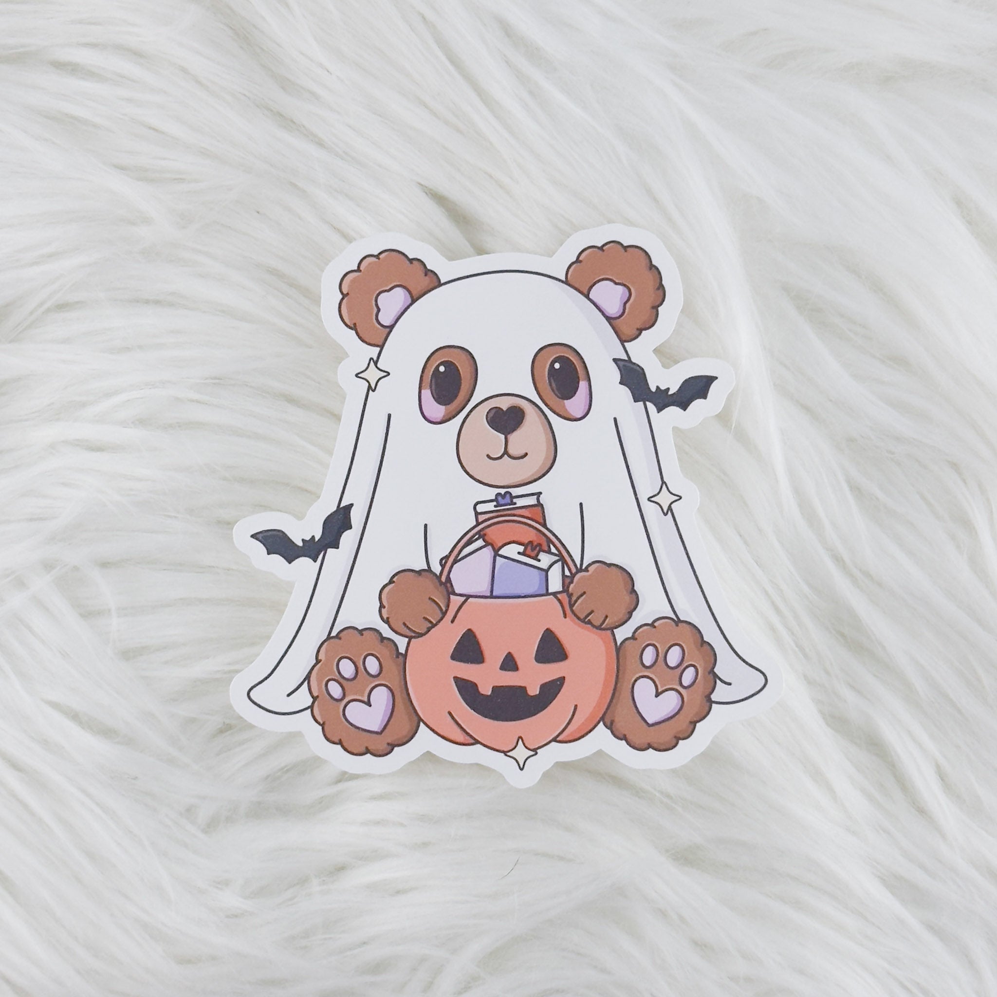 Ghosty Bear // Large Matte Deco Sticker for Journals