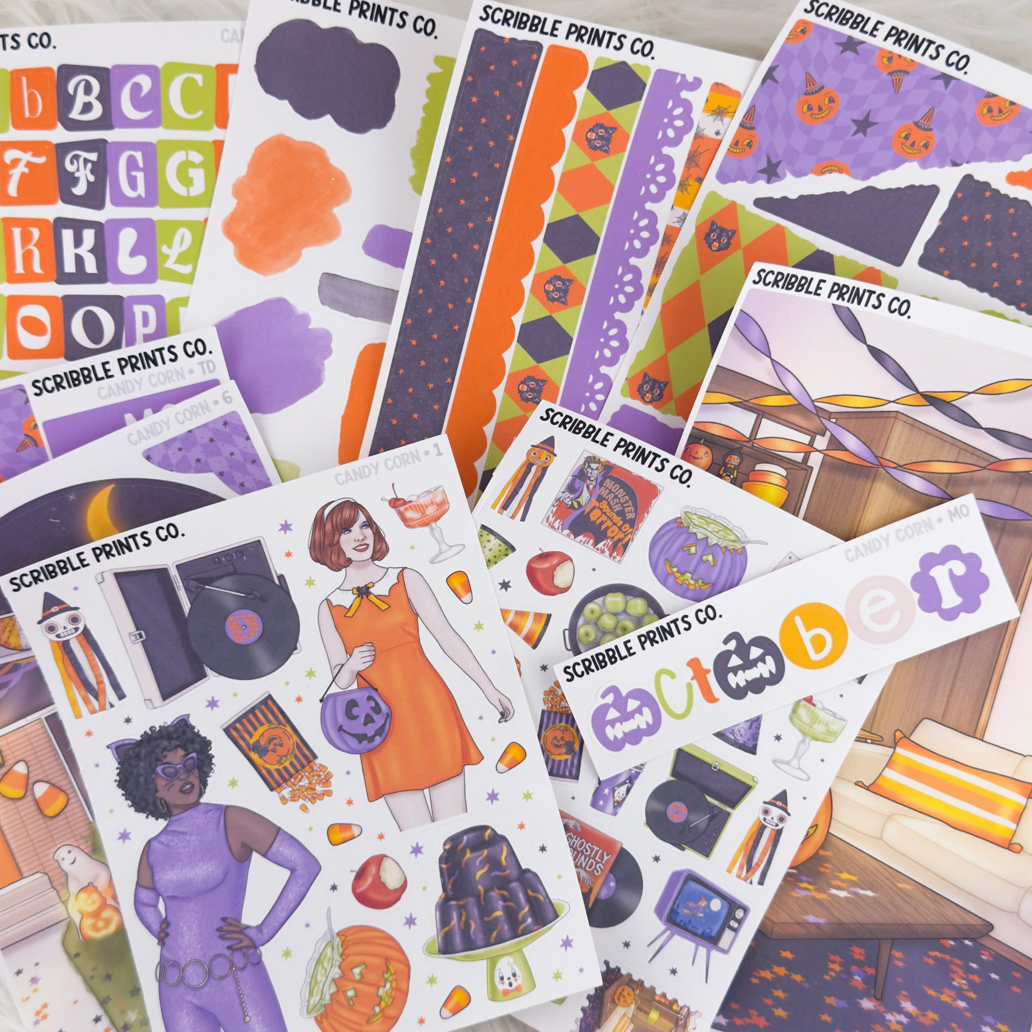 Candy Corn Journal Sticker Collection | Matte Removable Reading & Planner Stickers