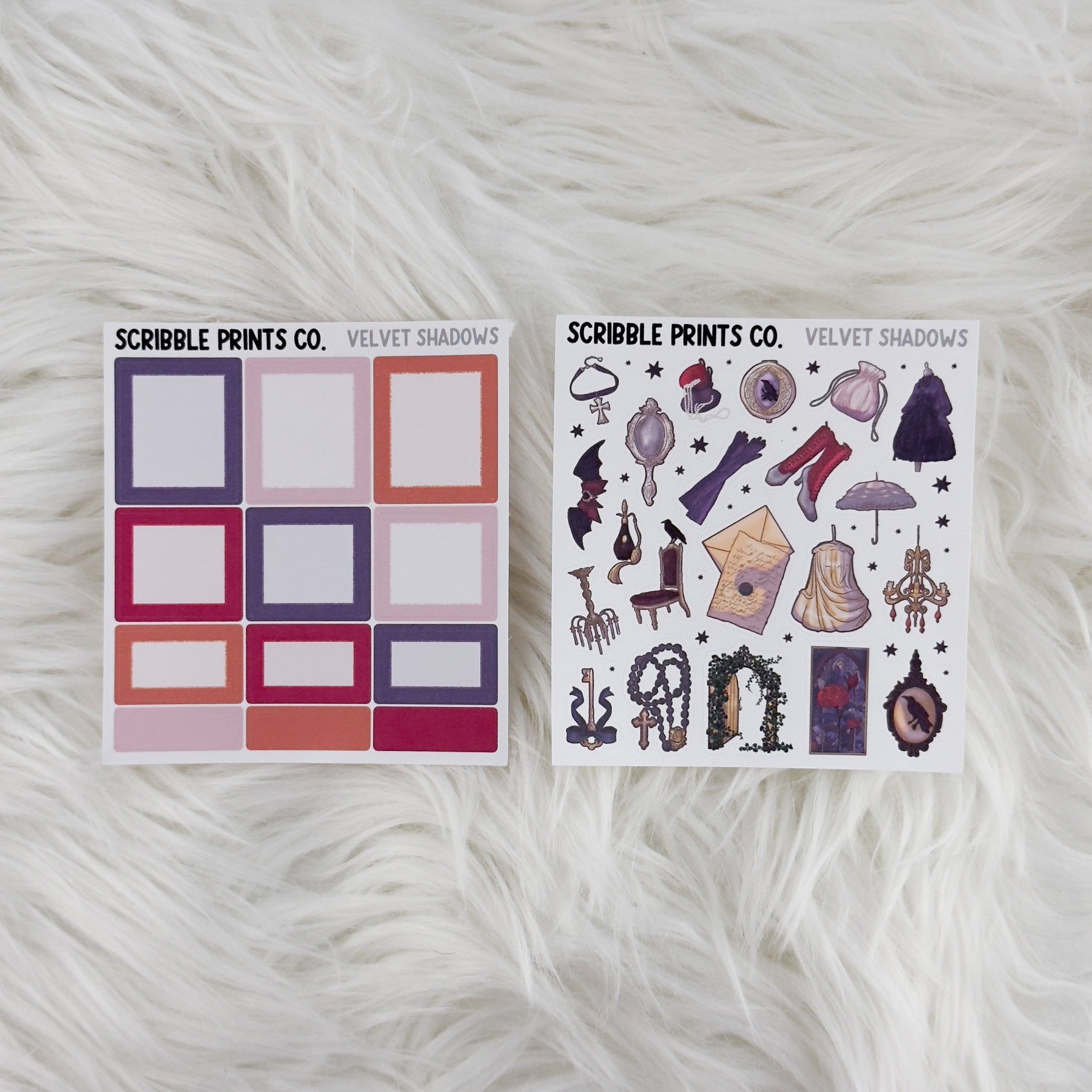 Velvet Shadows – Matte Hobonichi Cousin Weekly Sticker Kit