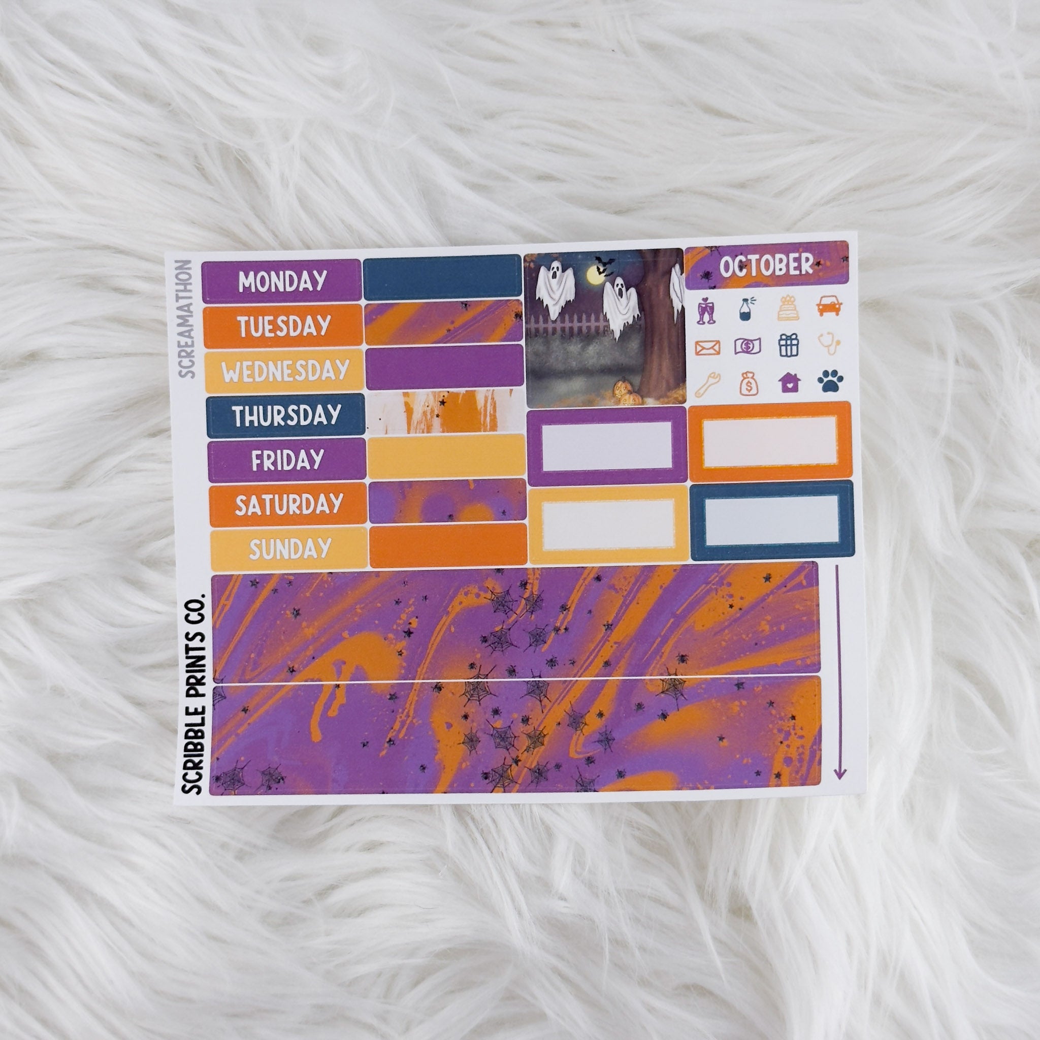 Screamathon – Matte Hobonichi Cousin Monthly Sticker Kit