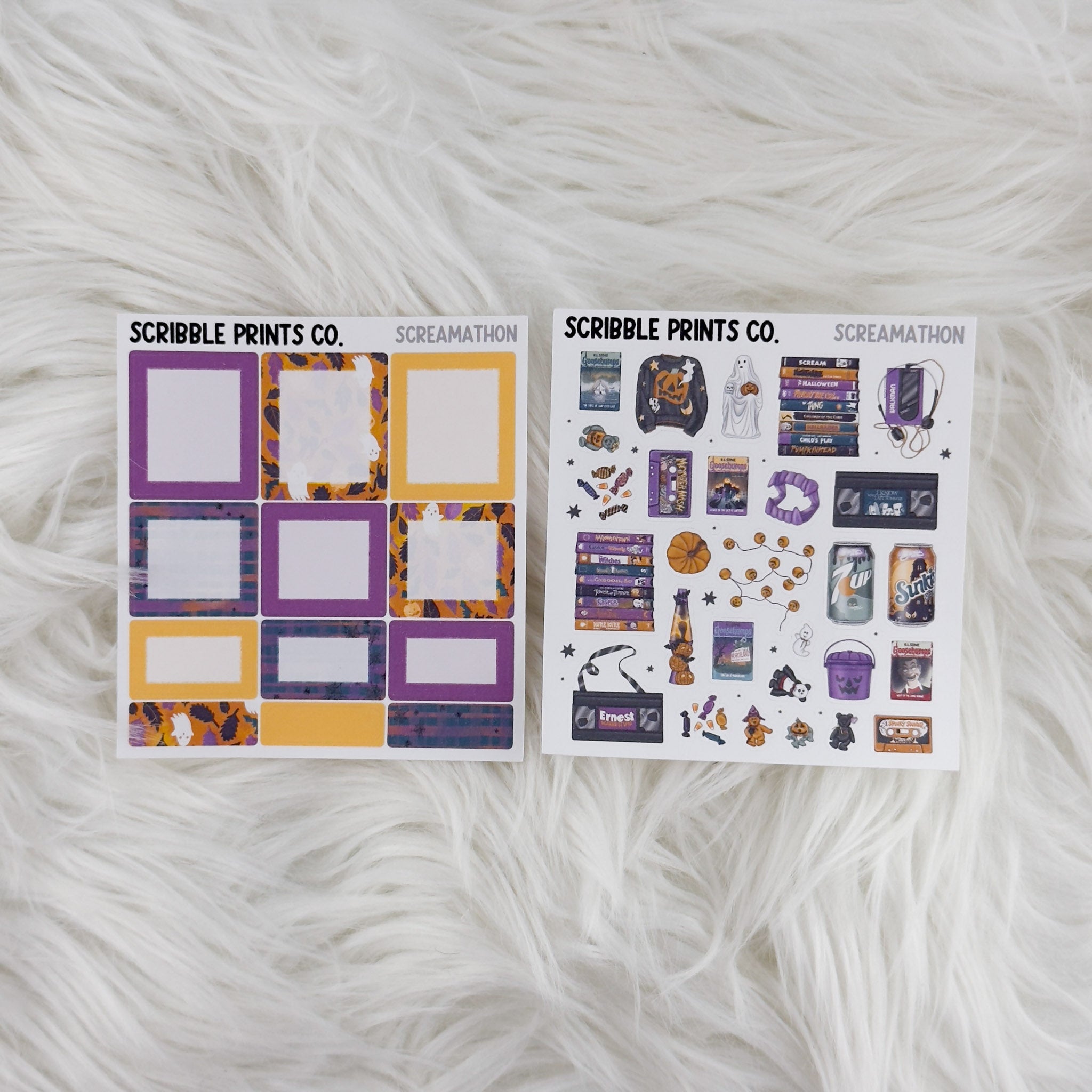Screamathon – Matte Hobonichi Cousin Monthly Sticker Kit