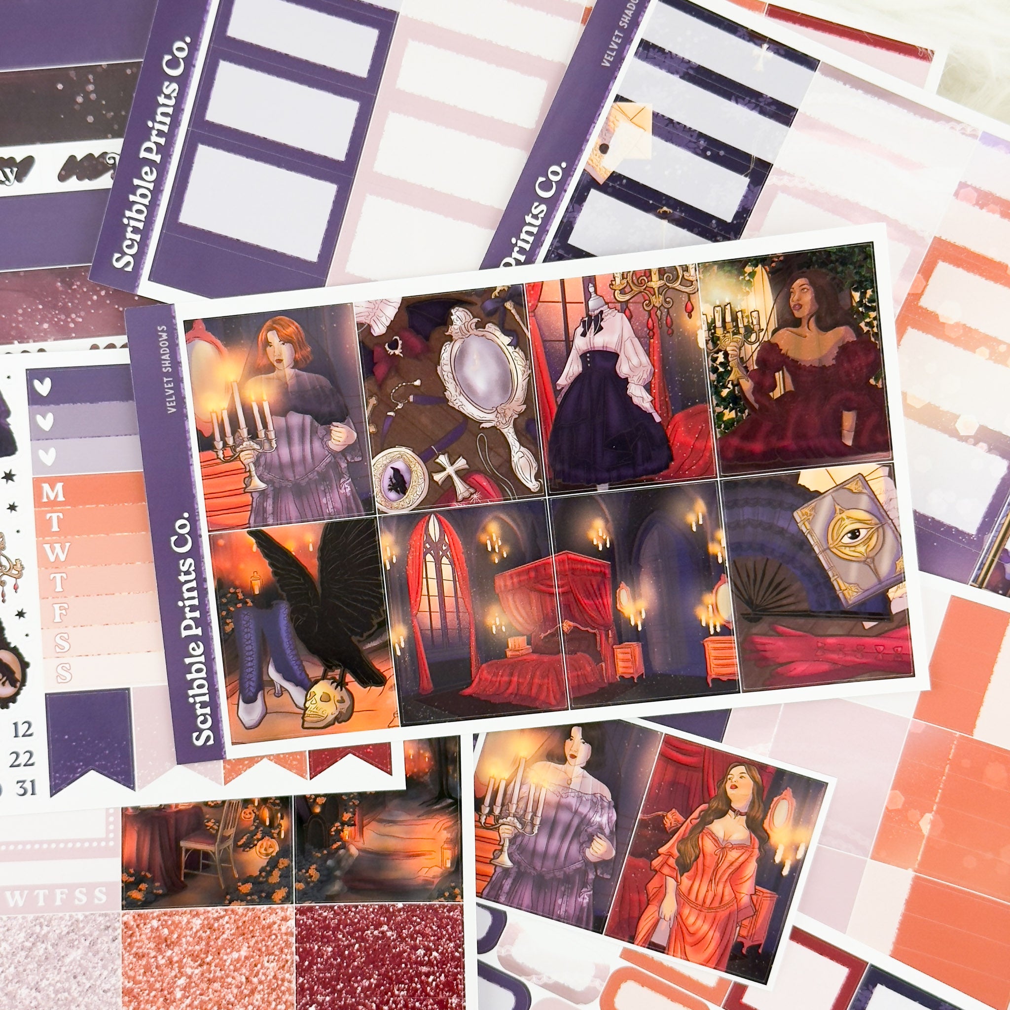 Velvet Shadows – Glossy Weekly Planner Kit