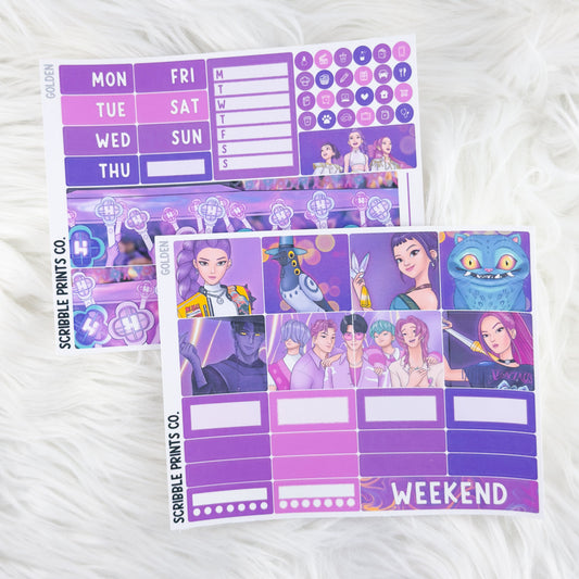 Golden – Matte Hobonichi Cousin Weekly Sticker Kit