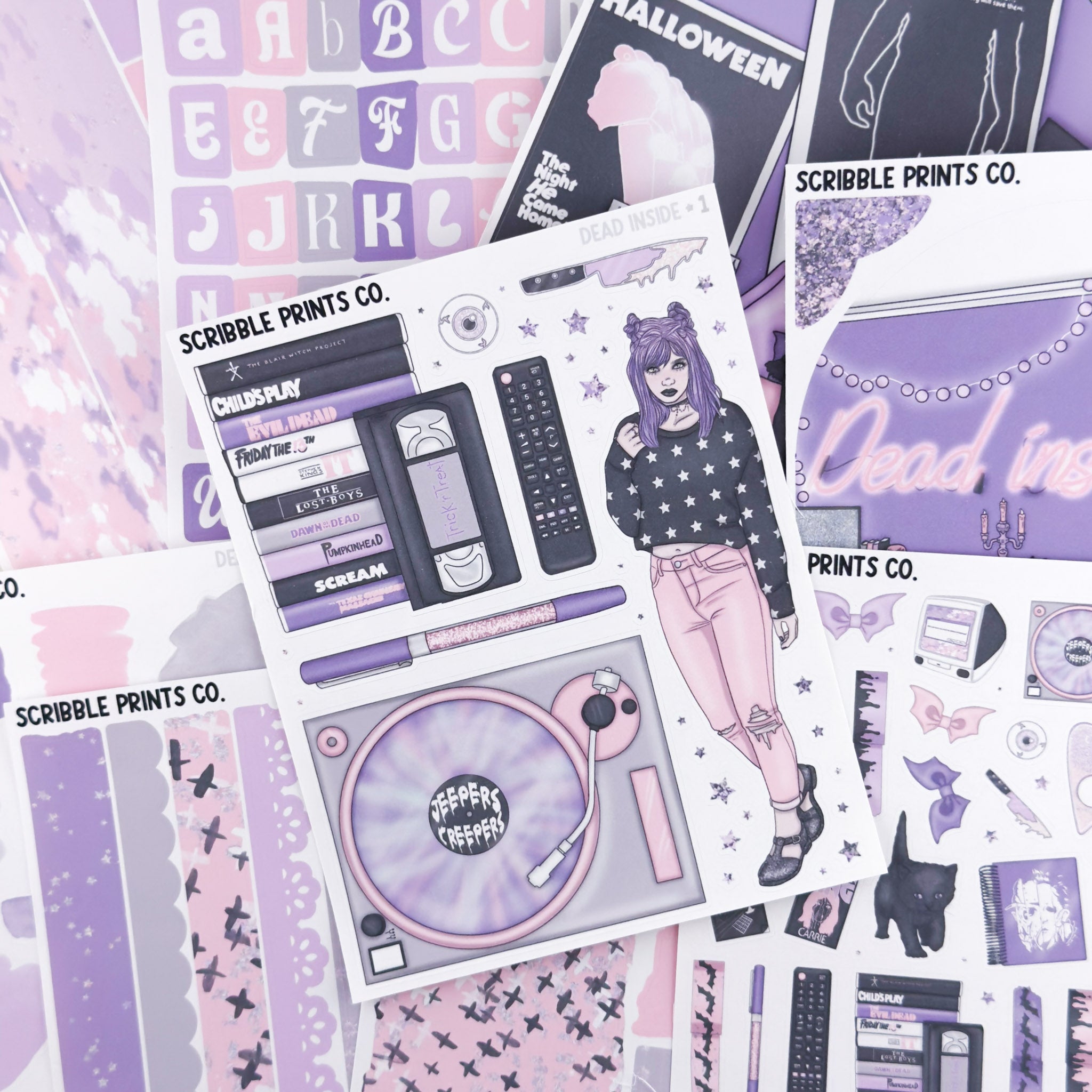 Dead Inside Journal Sticker Collection | Matte Removable Reading & Planner Stickers