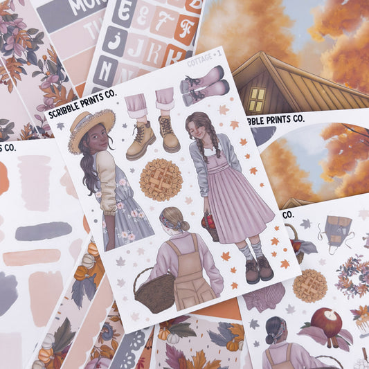 Cottage Journal Sticker Collection | Matte Removable Reading & Planner Stickers