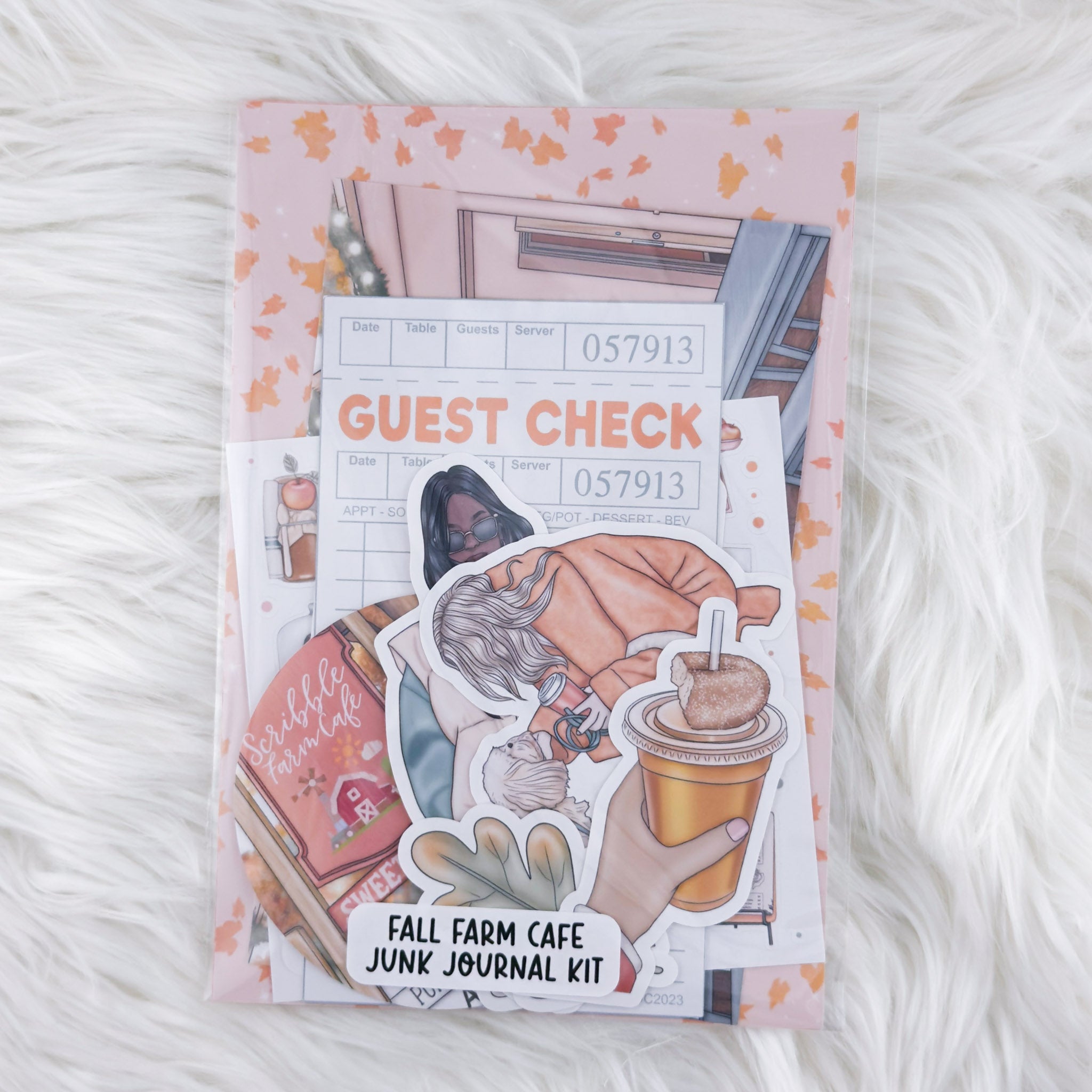 Fall Farm Cafe –Junk Journal Collage Kit // Matte Sticker Collection
