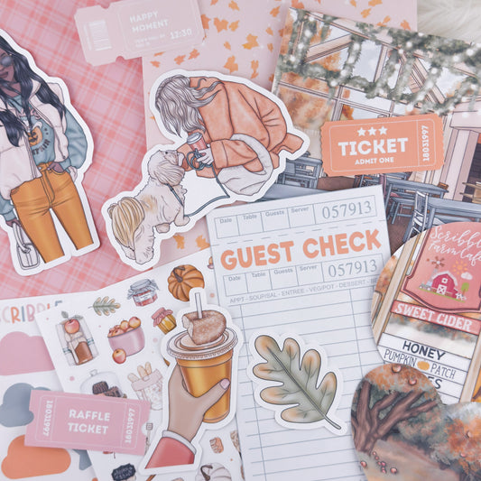Fall Farm Cafe – Junk Journal Kit // Matte Sticker Collection