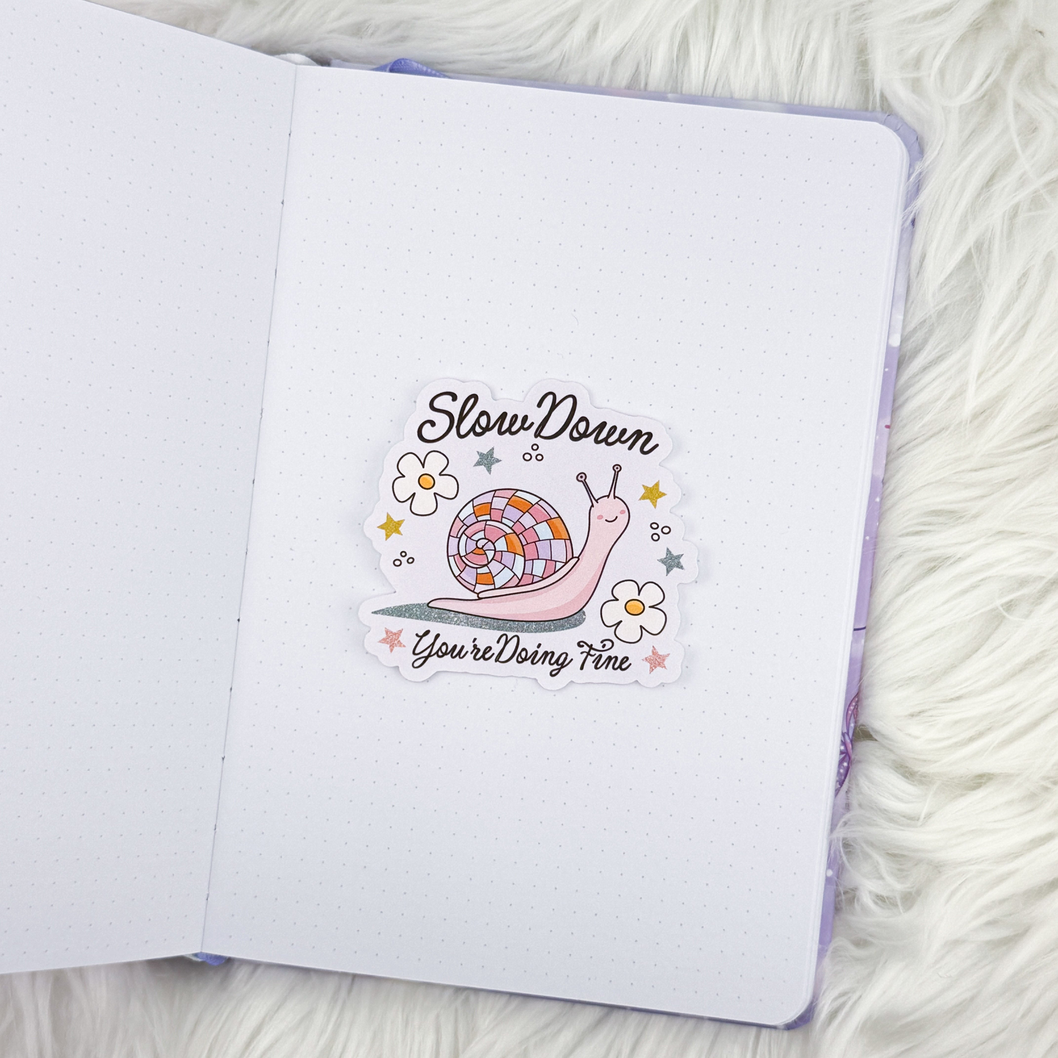 Slow Down Snail Matte Journaling Sticker