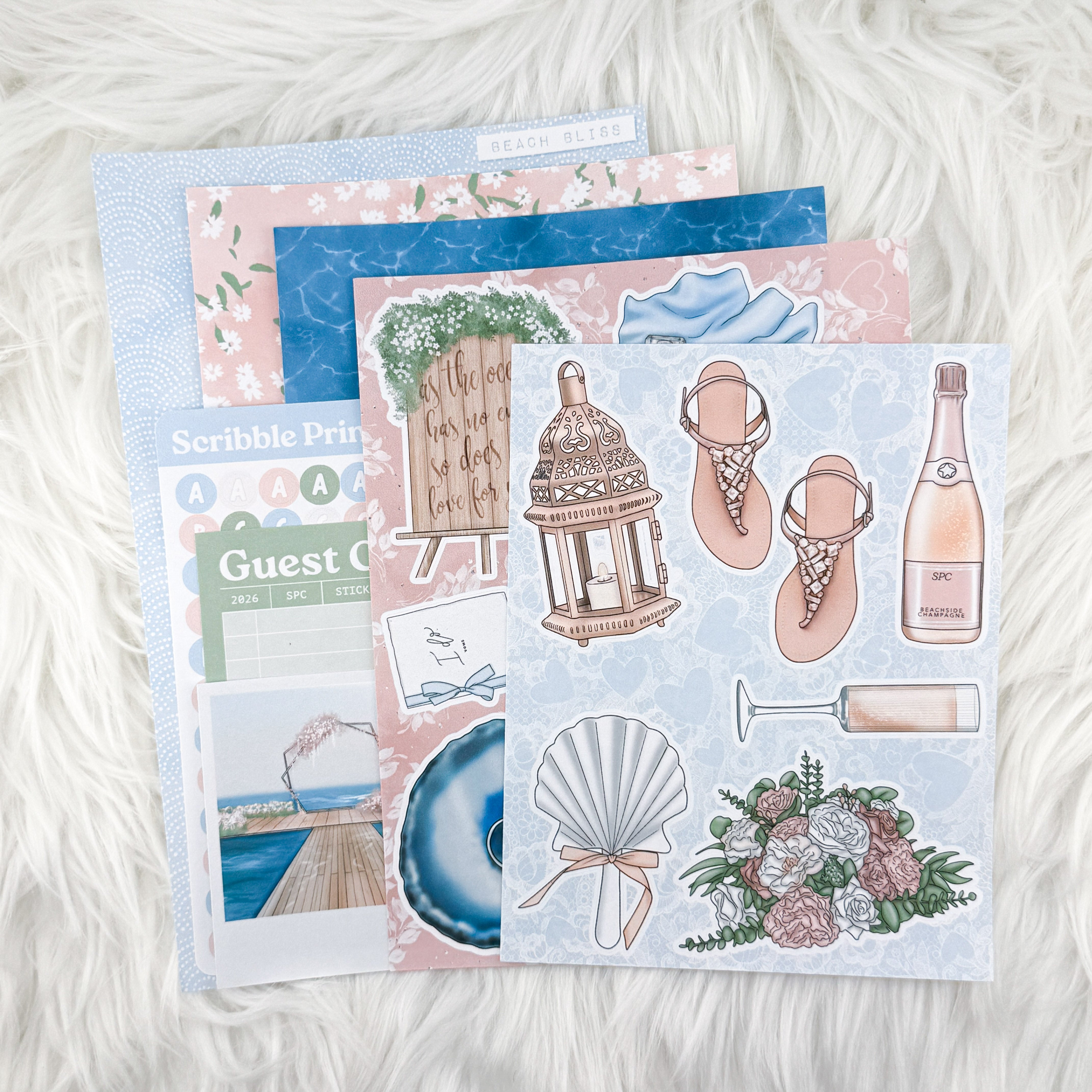 Beach Bliss – Creative Journaling Kit // Matte Junk Journal Stickers