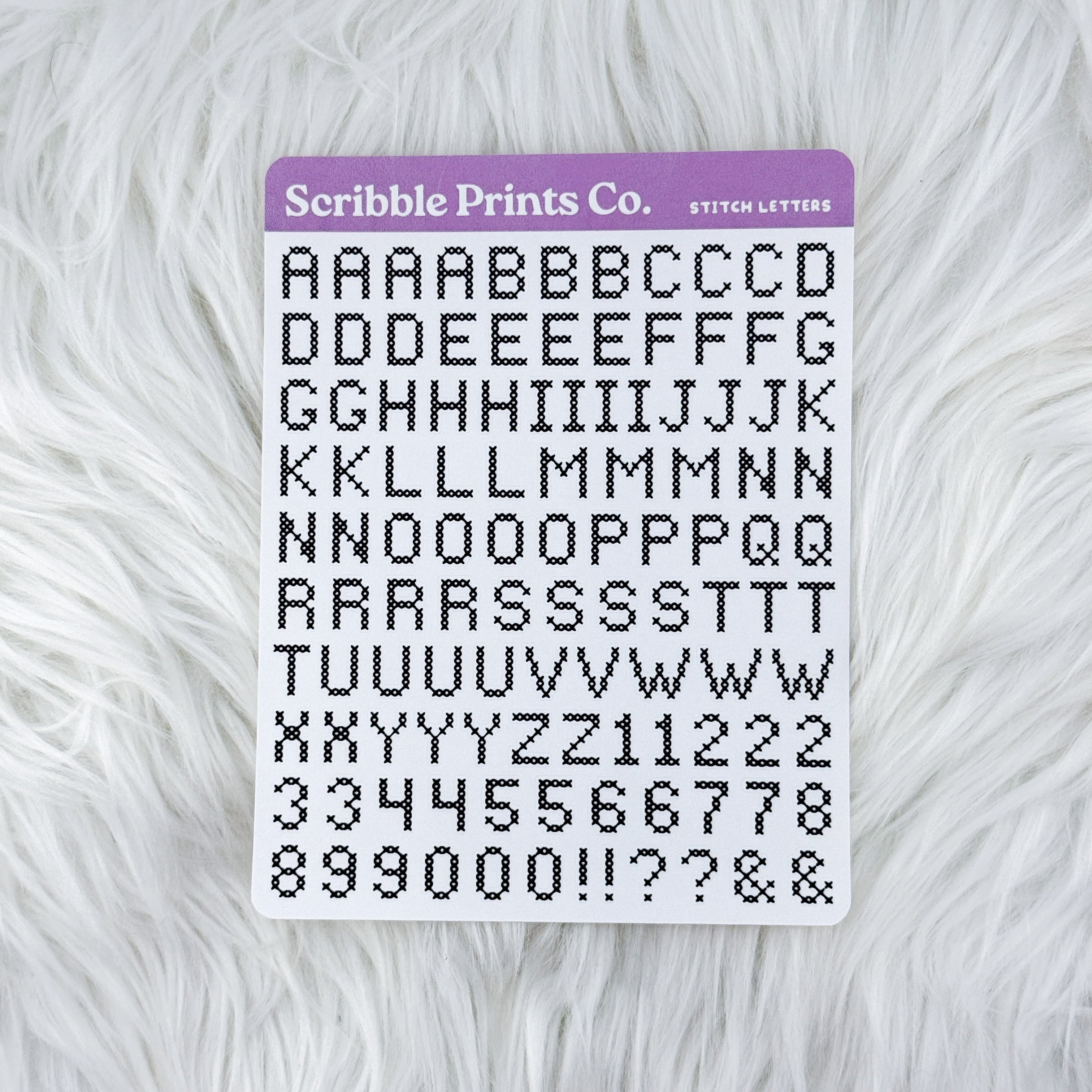 Stitch Letters Deco Sticker Sheet