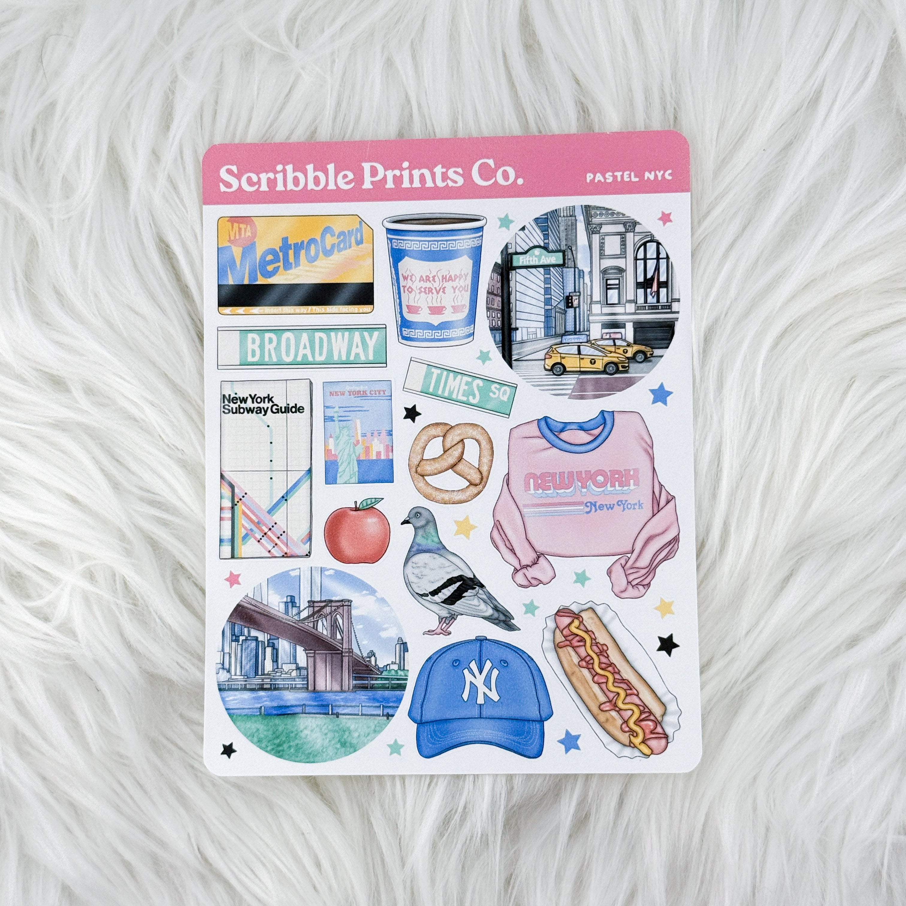 Pastel NYC Deco Sticker Sheet