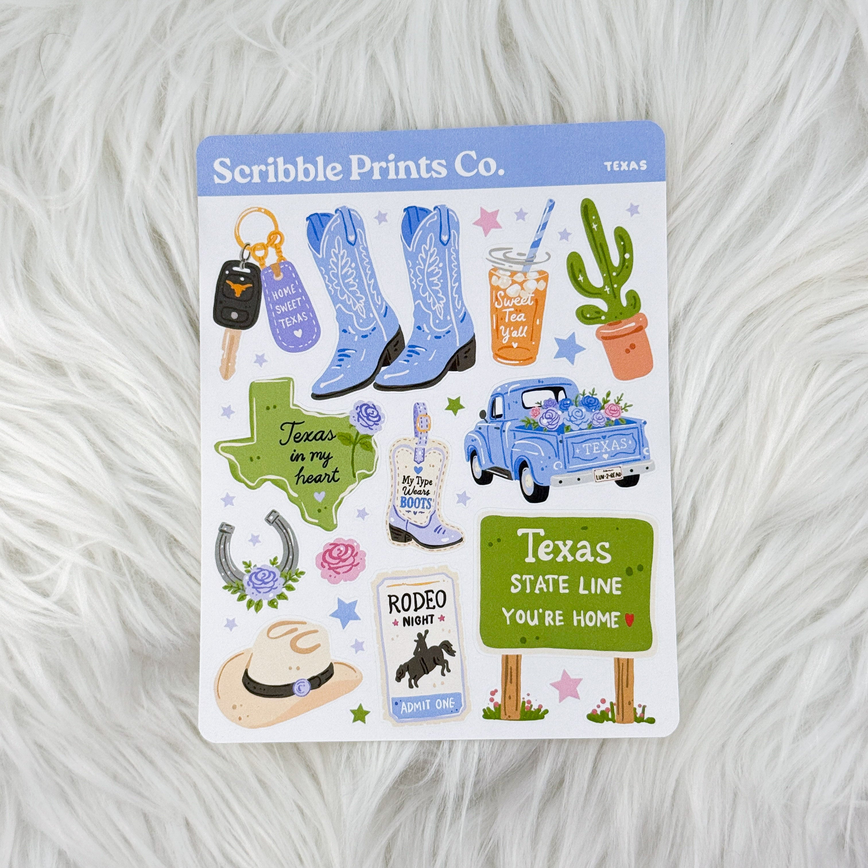 Texas Deco Sticker Sheet